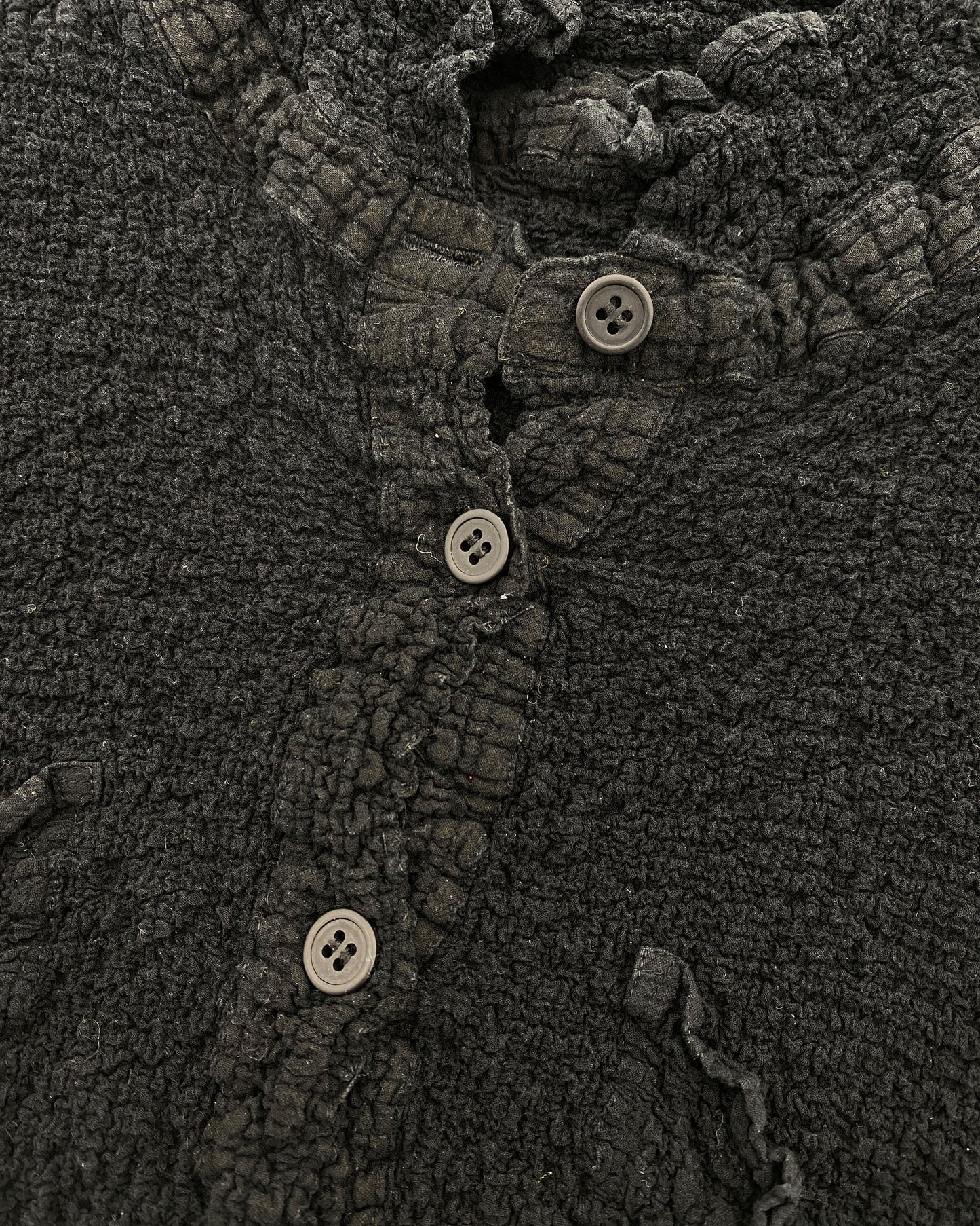 Issey Miyake 2010s Cauliflower Button Top Black