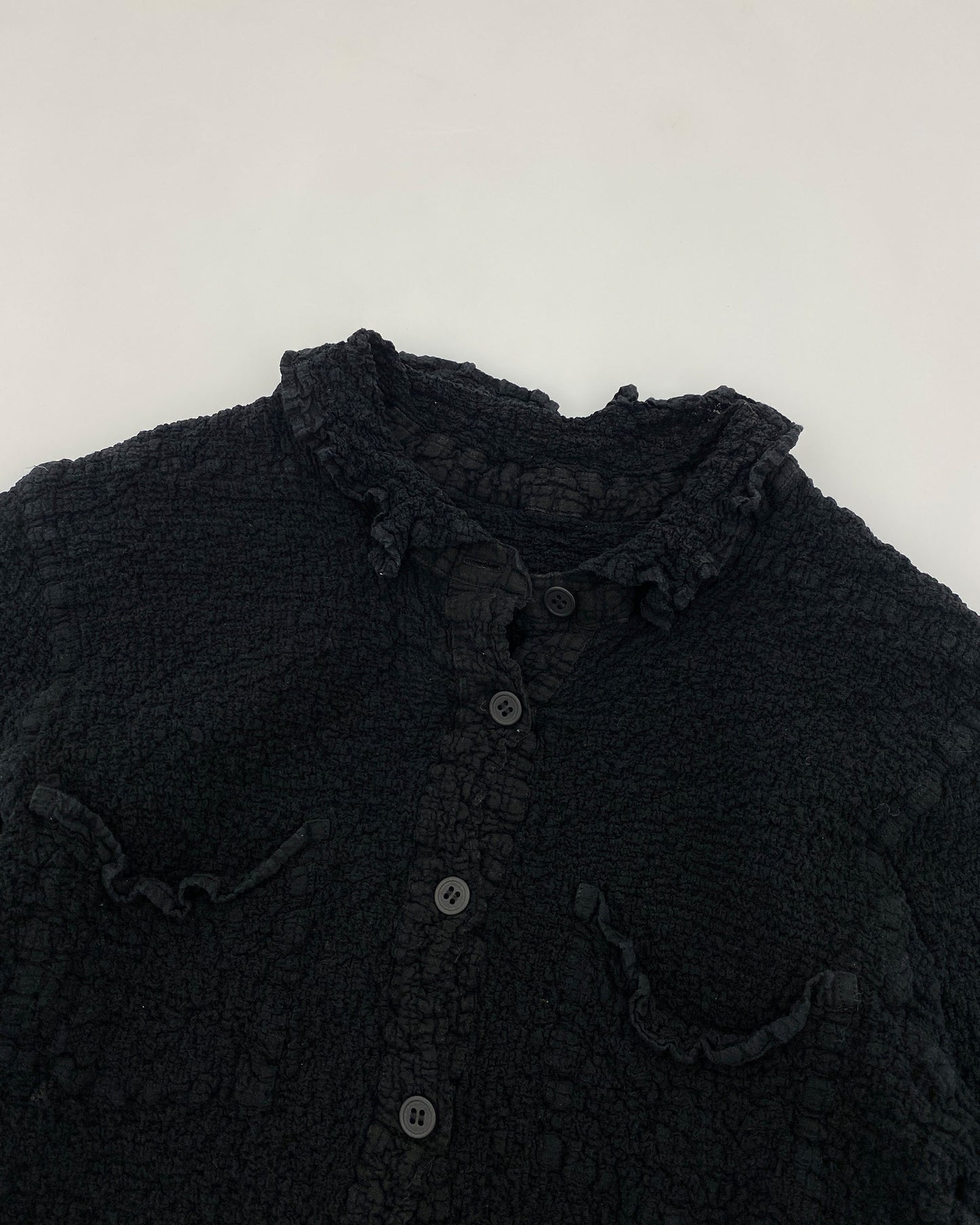 Issey Miyake 2010s Cauliflower Button Top Black