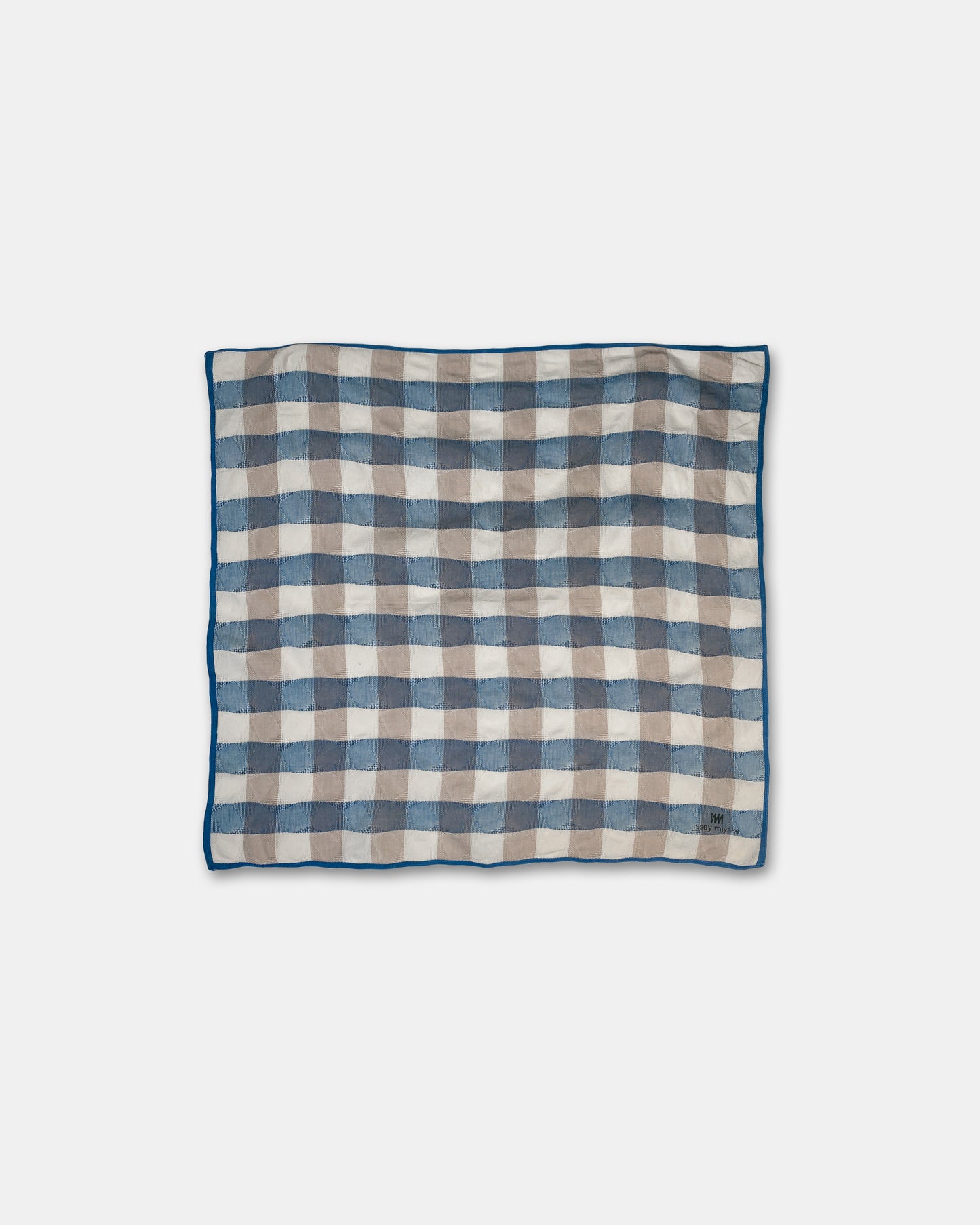 IM Issey Miyake 1980s Checkered Weave Cloth Blue