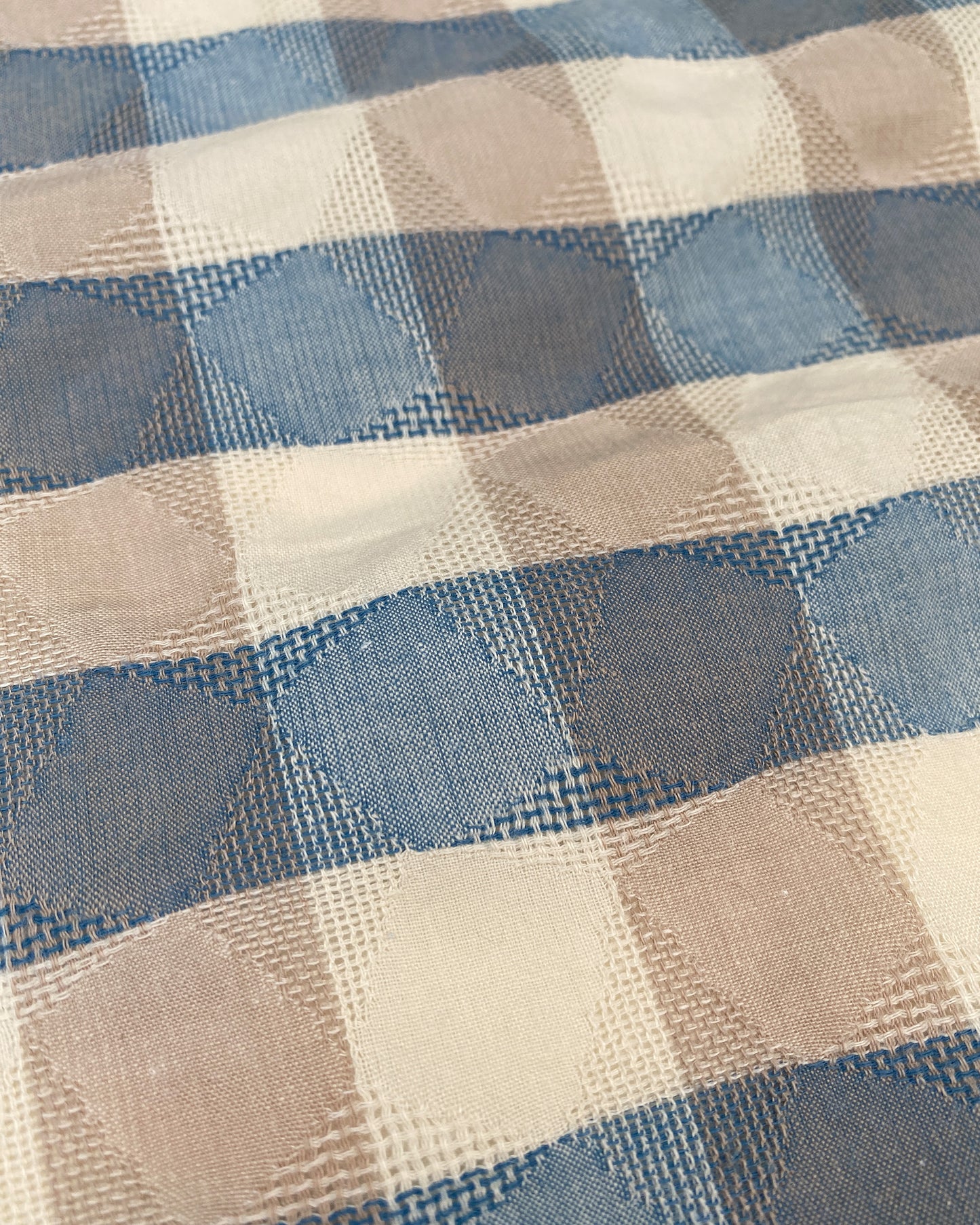 IM Issey Miyake 1980s Checkered Weave Cloth Blue