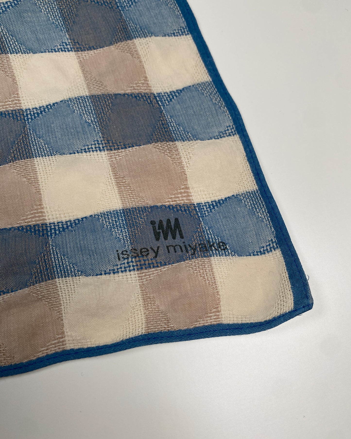 IM Issey Miyake 1980s Checkered Weave Cloth Blue