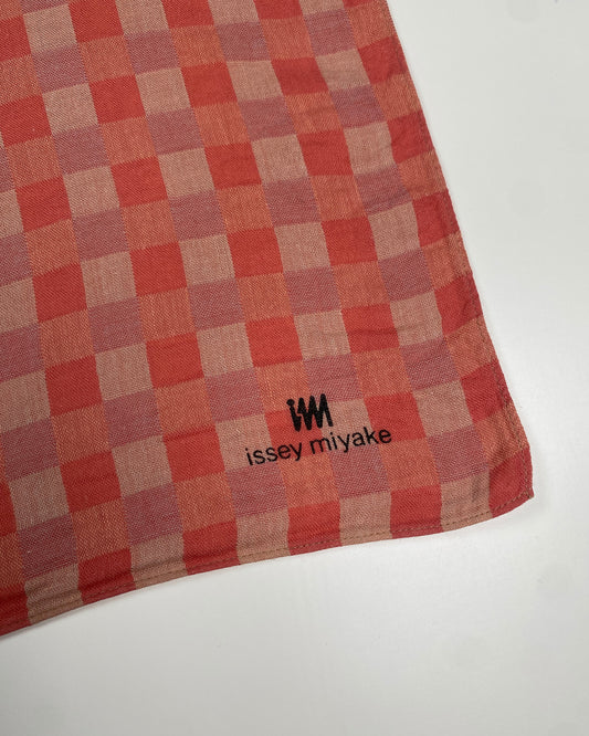 IM Issey Miyake 1980s Checkered Cloth Light Red