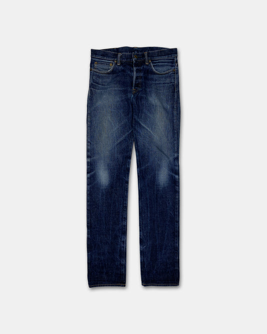 Japan Blue Jeans 2010s Faded Slim Fit Selvedge Denim Blue