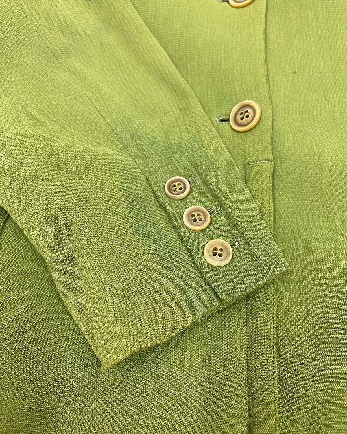 Jean Paul Gaultier Femme 1980s Faded Blazer Jacket Green