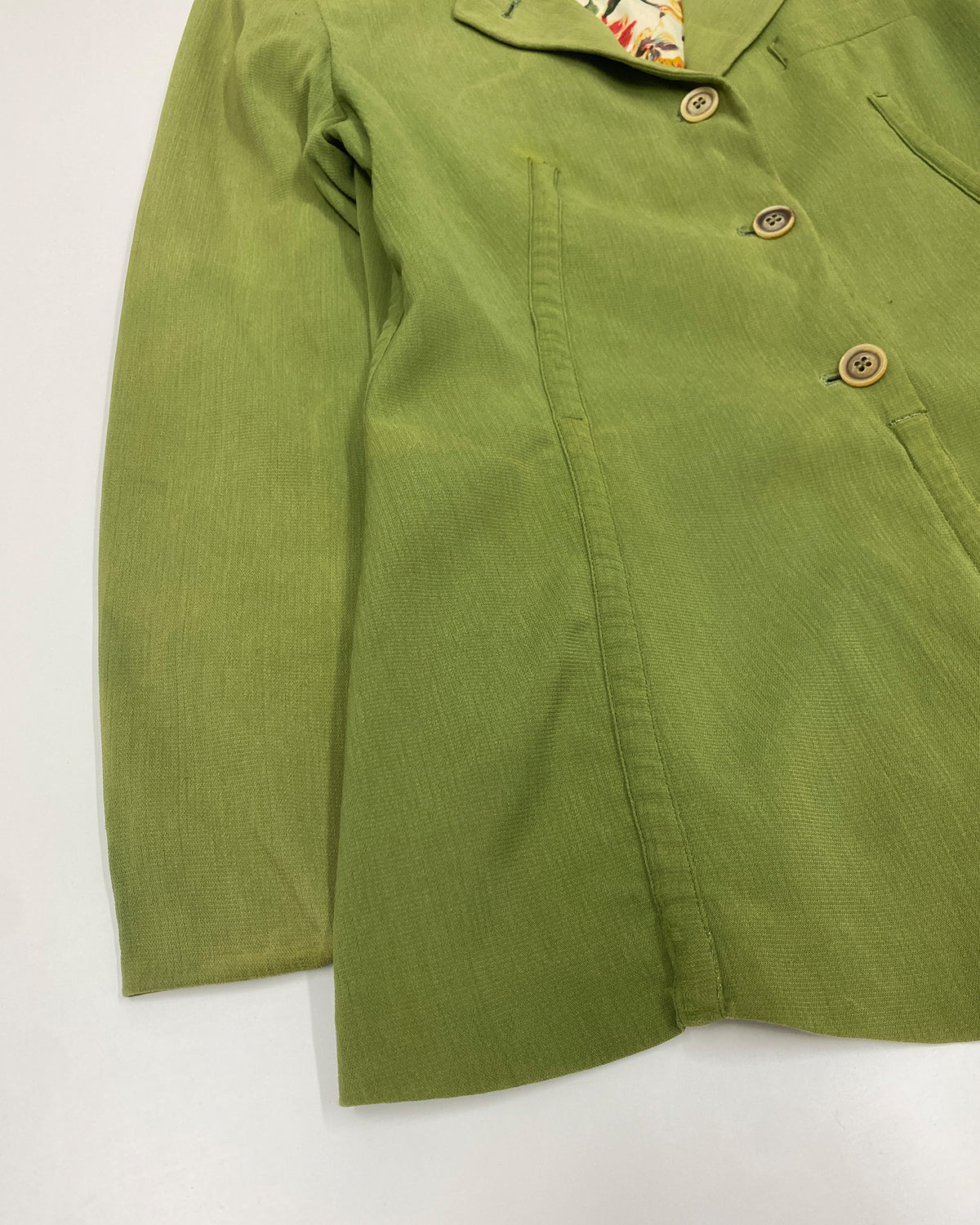 Jean Paul Gaultier Femme 1980s Faded Blazer Jacket Green