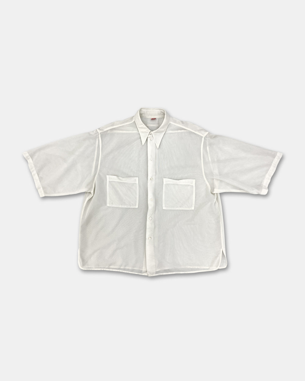 Jean Paul Gaultier Homme 1980s See Through Oversized Short Sleeve Shirt White