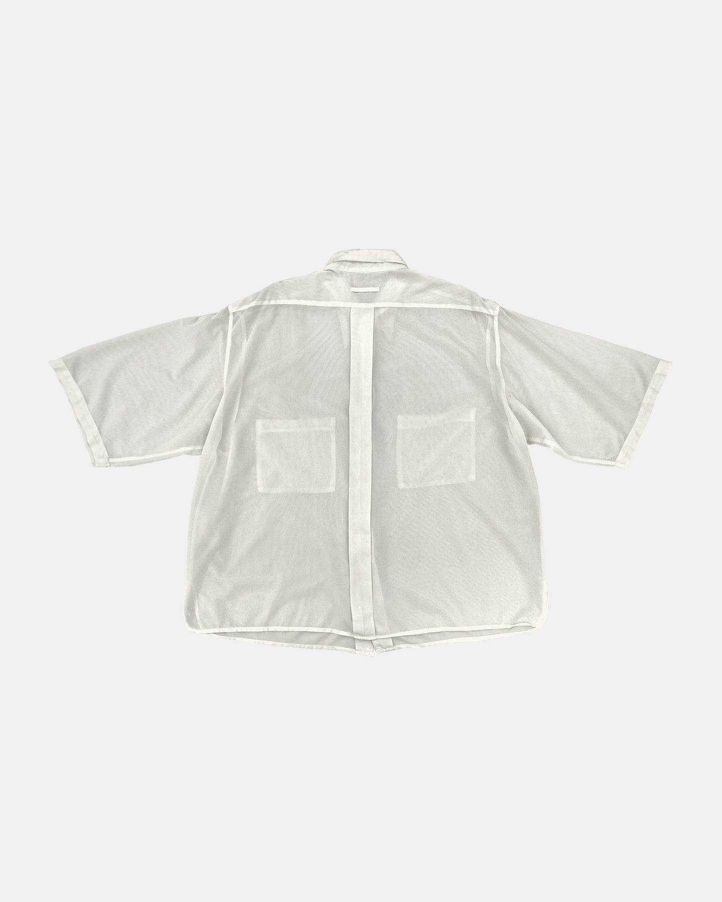 Jean Paul Gaultier Homme 1980s See Through Oversized Short Sleeve Shirt White