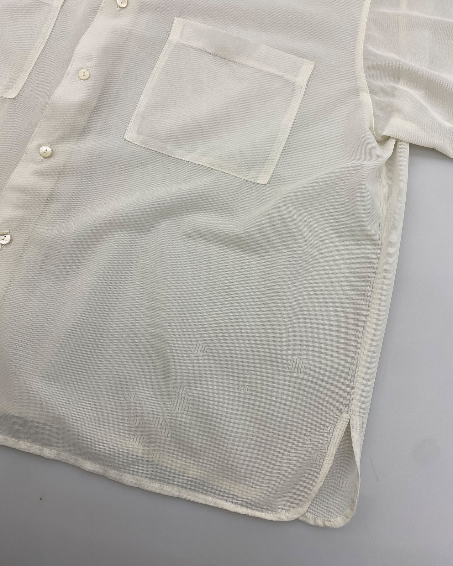 Jean Paul Gaultier Homme 1980s See Through Oversized Short Sleeve Shirt White