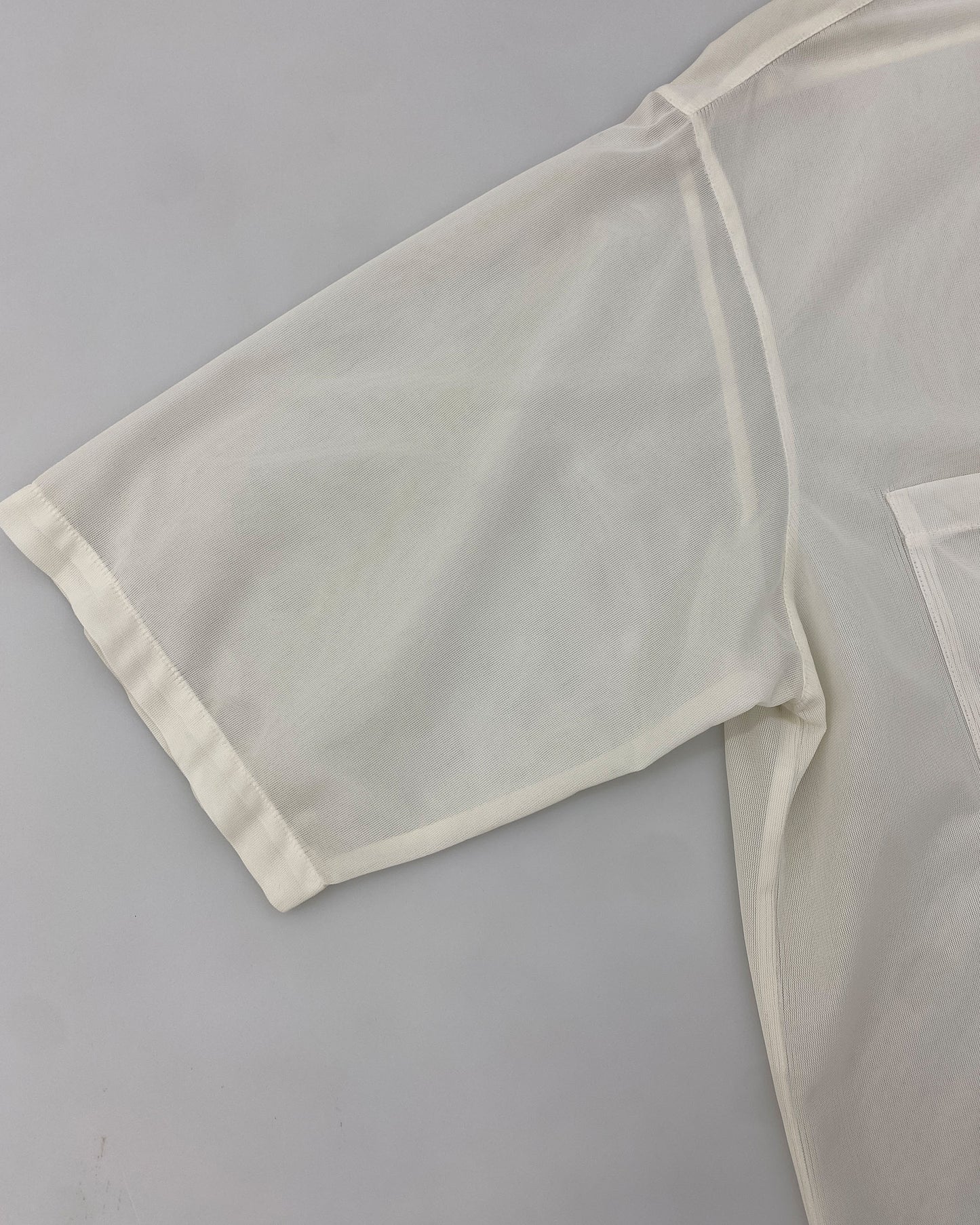 Jean Paul Gaultier Homme 1980s See Through Oversized Short Sleeve Shirt White