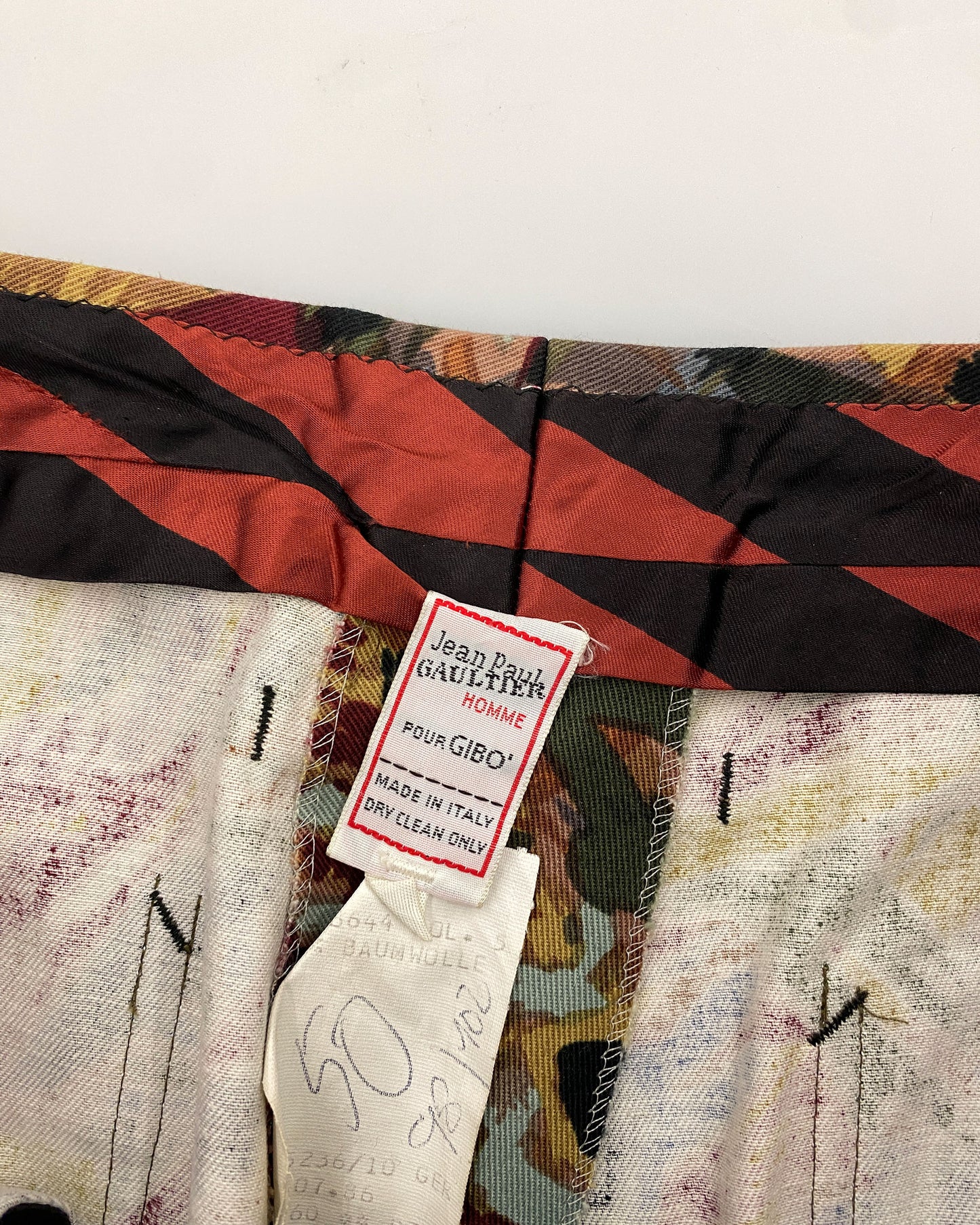 Jean Paul Gaultier Homme 1980s Abstract Art Pants Multicolor