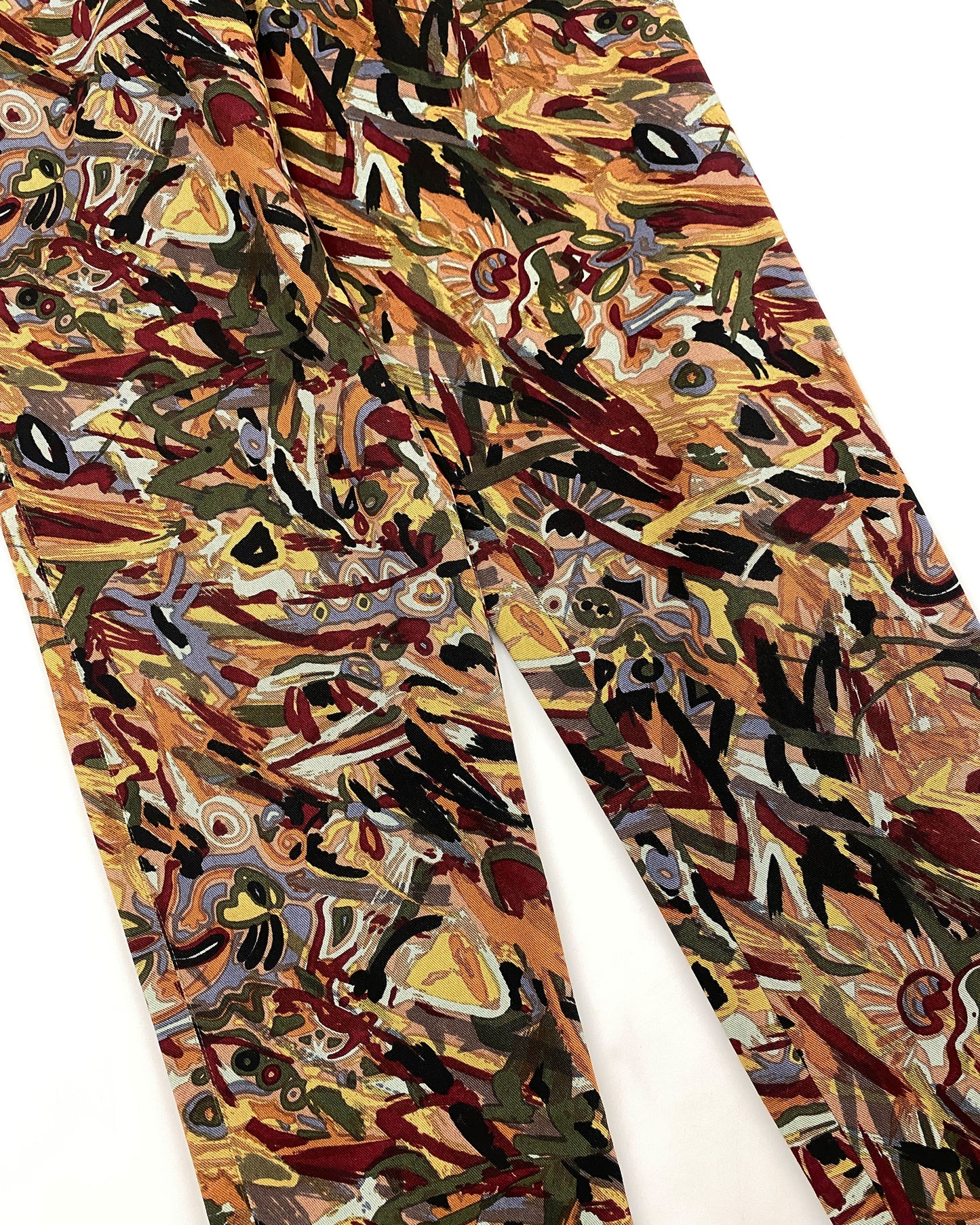 Jean Paul Gaultier Homme 1980s Abstract Art Pants Multicolor