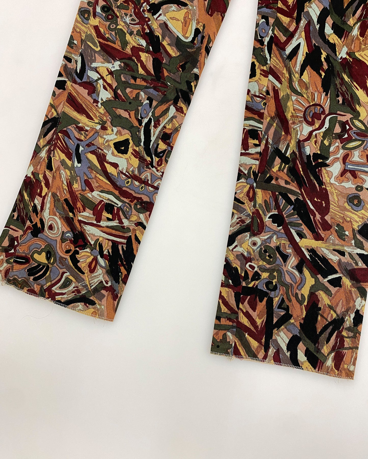 Jean Paul Gaultier Homme 1980s Abstract Art Pants Multicolor