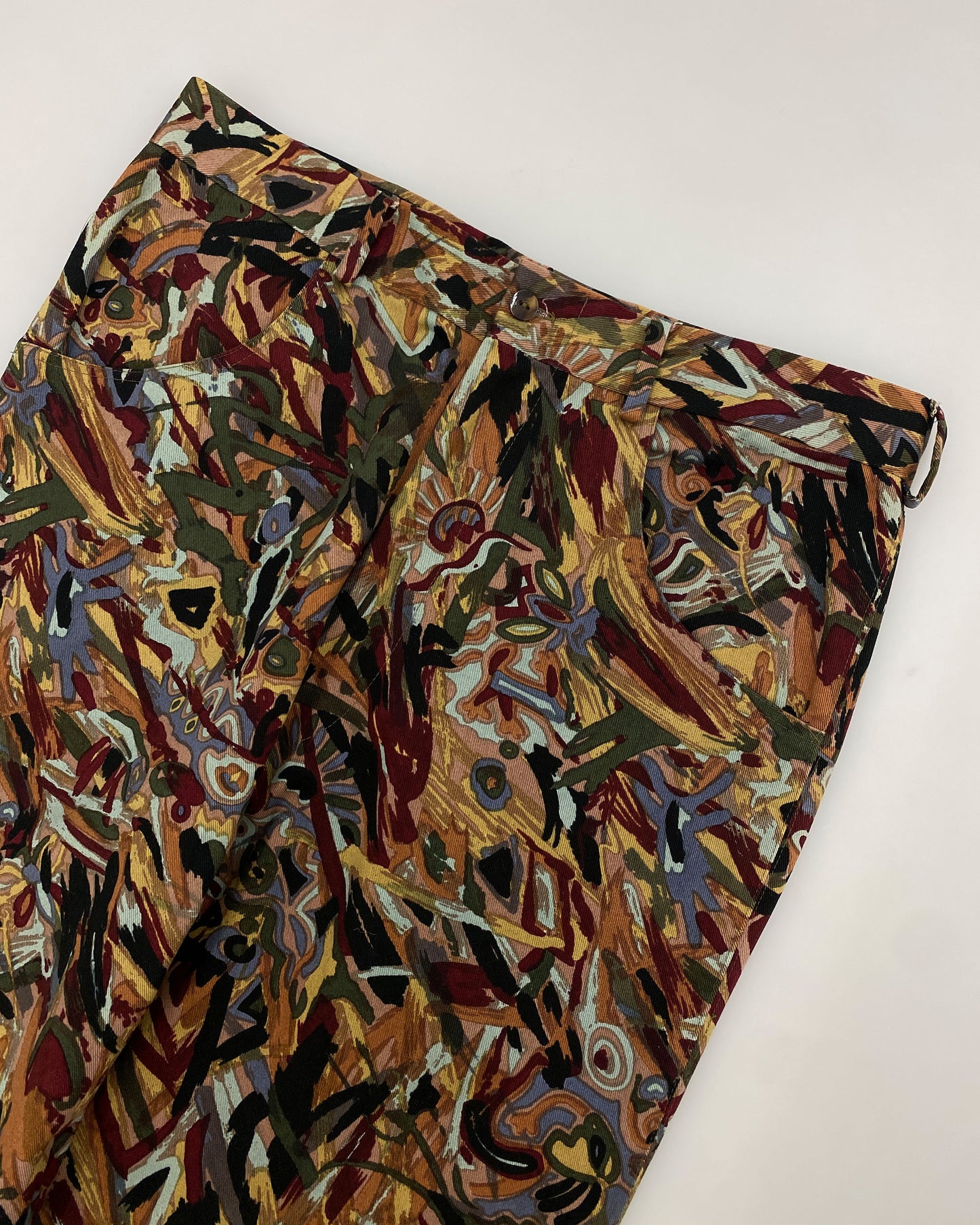 Jean Paul Gaultier Homme 1980s Abstract Art Pants Multicolor