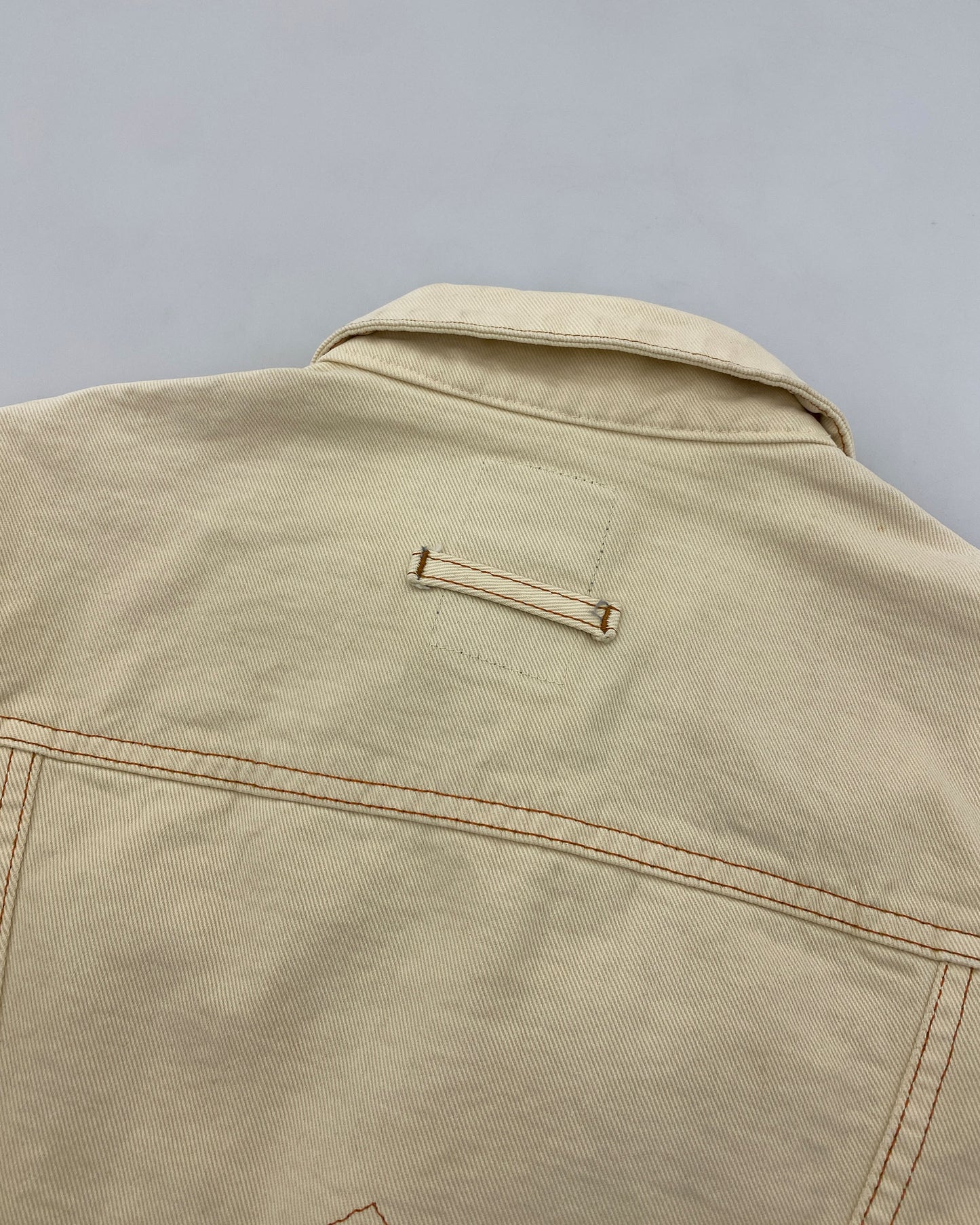 Gaultier Jeans 1990s Corset Cropped Denim Jacket Beige