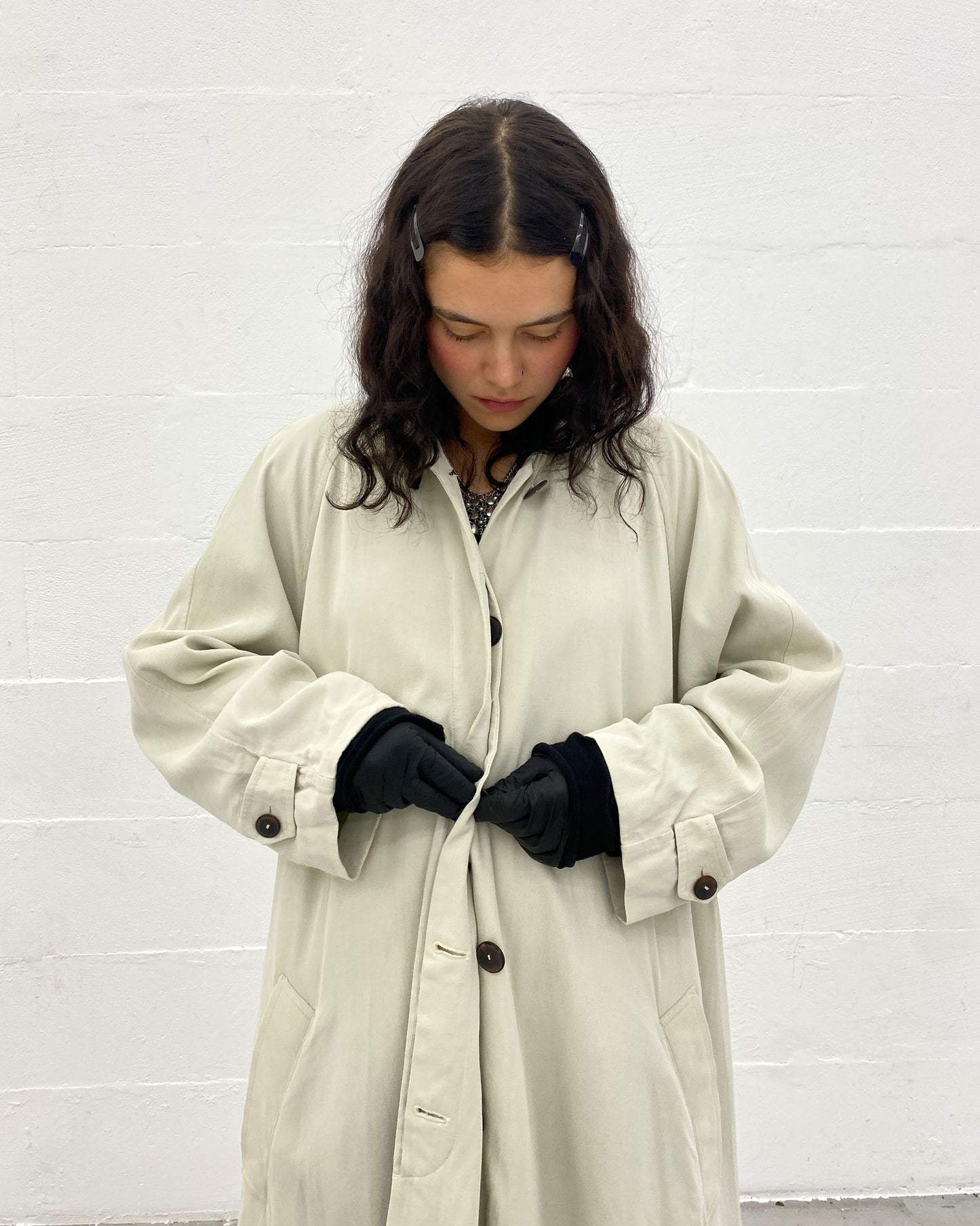 Jean Paul Gaultier Femme 1990s Ultra Floaty Coat Creme