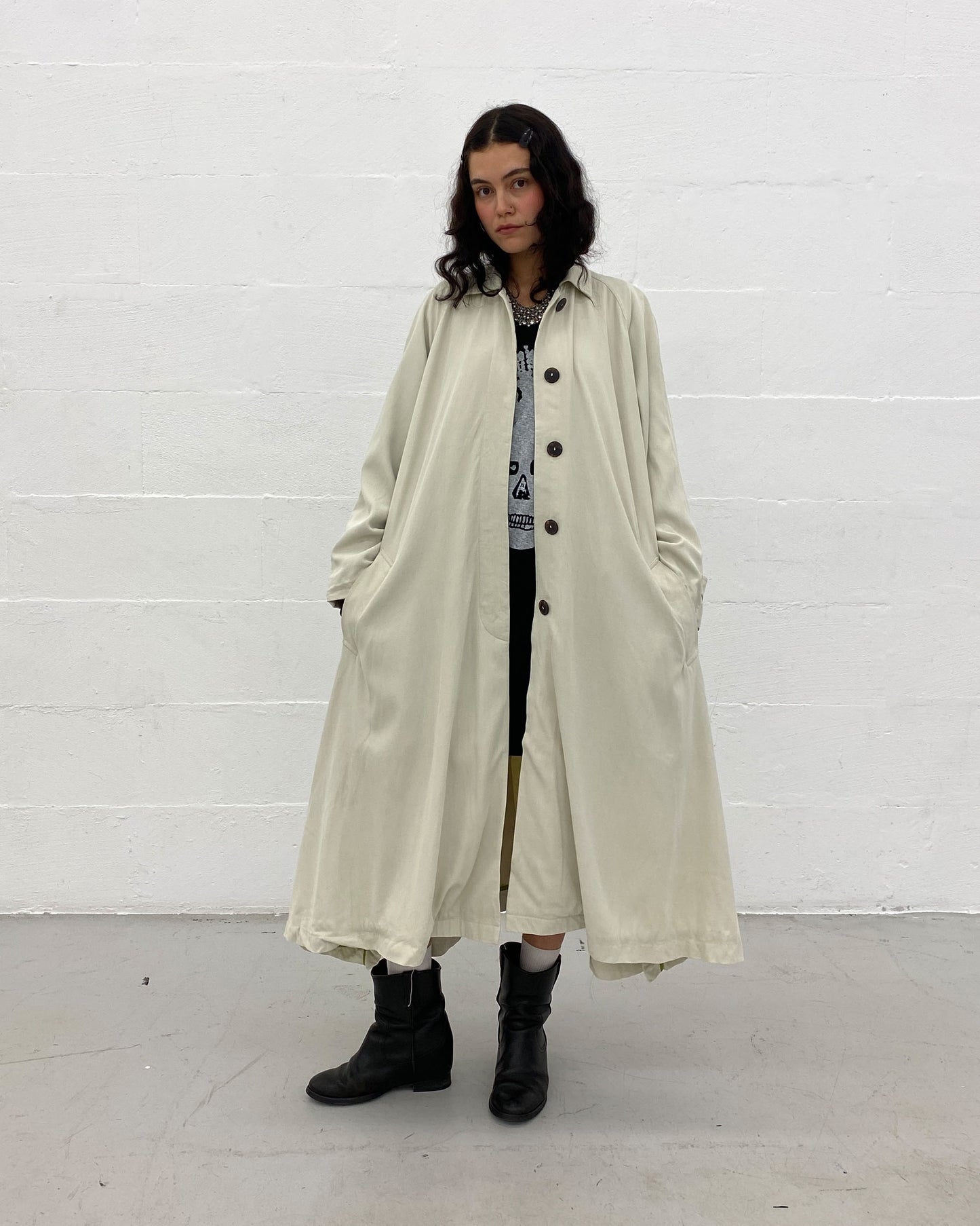 Jean Paul Gaultier Femme 1990s Ultra Floaty Coat Creme