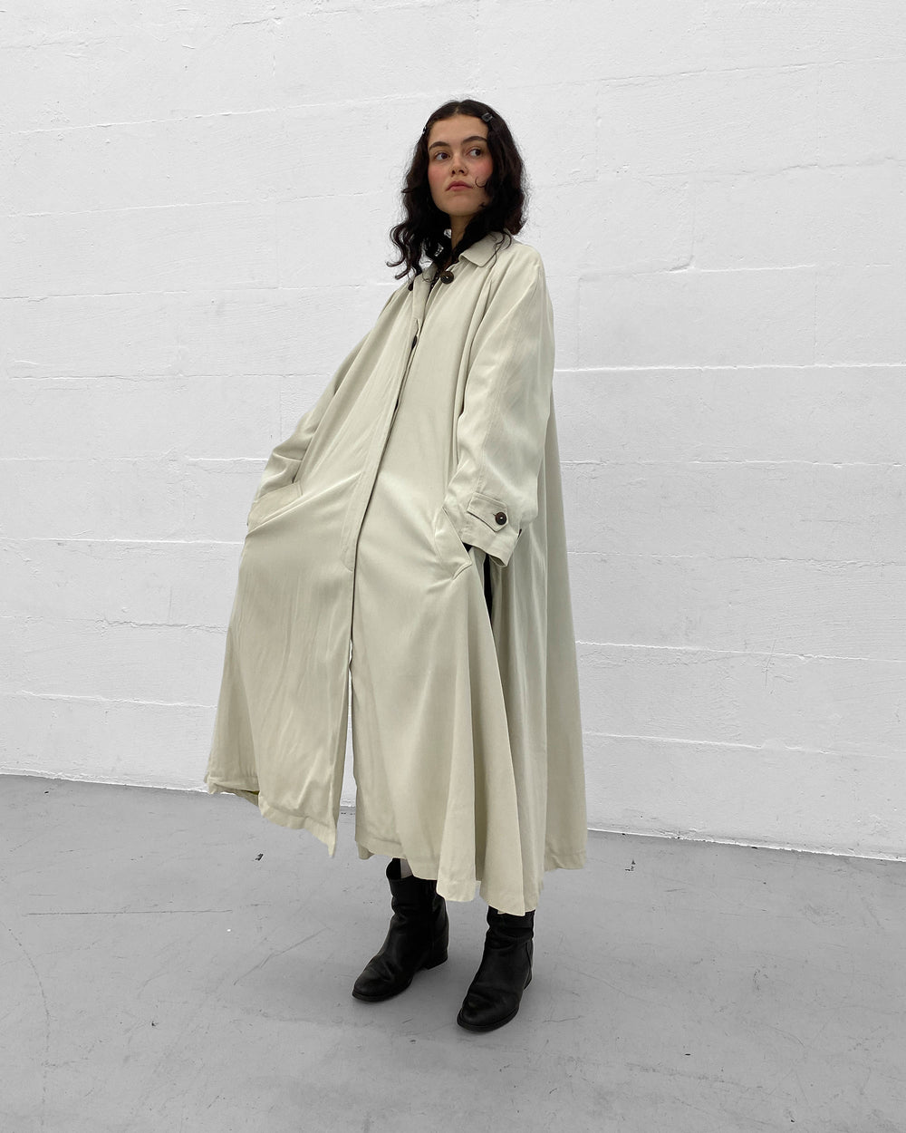 Jean Paul Gaultier Femme 1990s Ultra Floaty Coat Creme