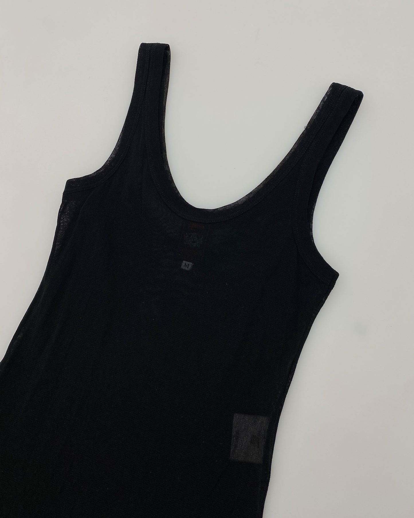 Jean Paul Gaultier Maille Classique 1990s Mesh Tank Dress Black