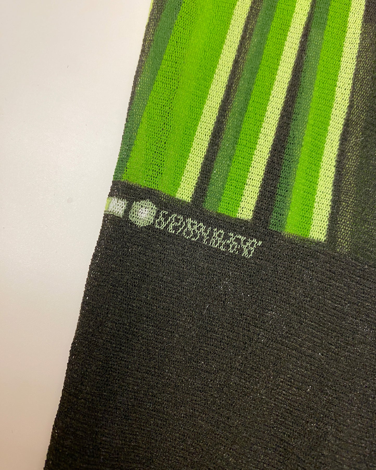 Jean Paul Gaultier Maille 1990s Spell Out Mesh Longsleeve Top Black Green