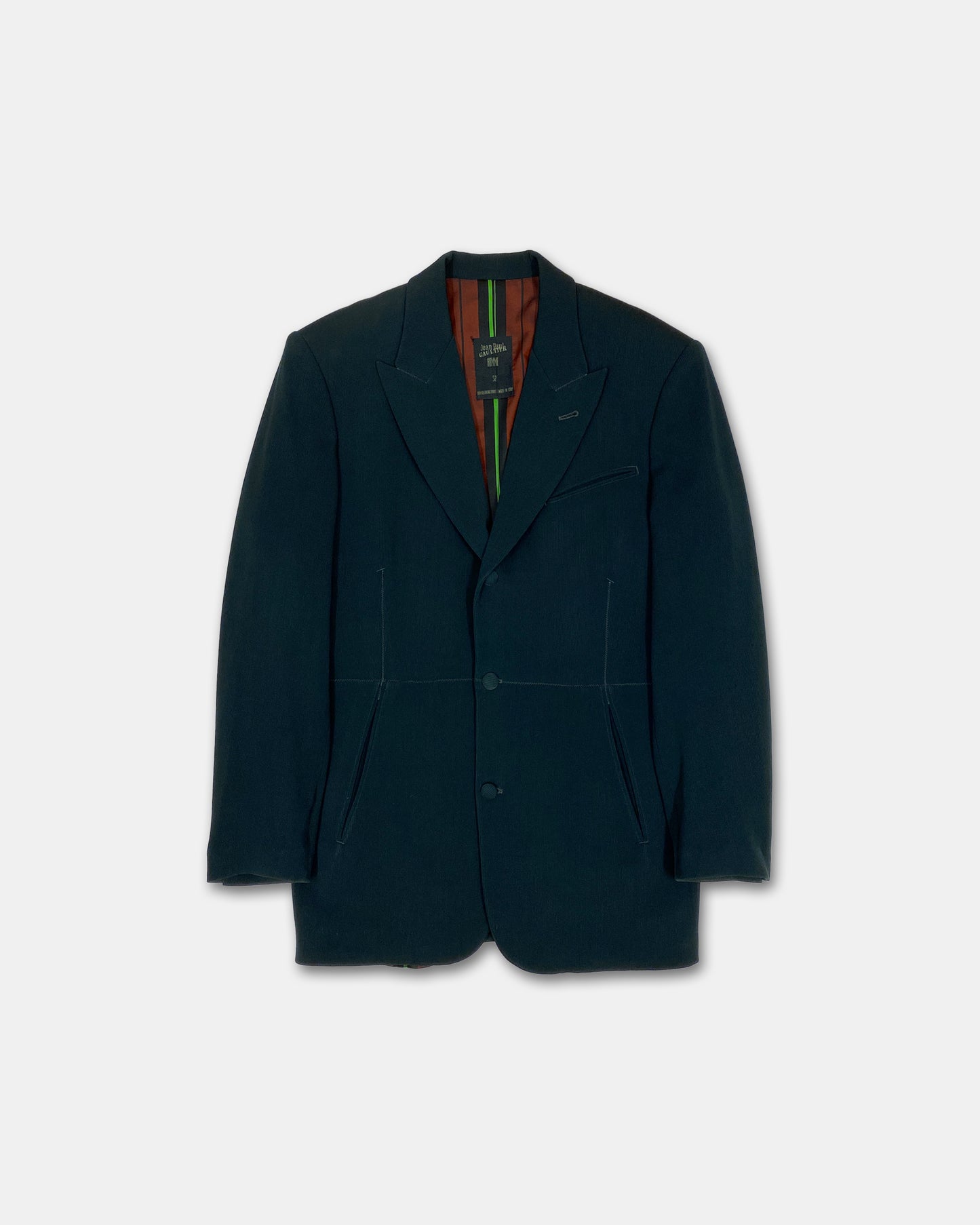 Jean Paul Gaultier Homme 1990s Structured Blazer Jacket Dark Green