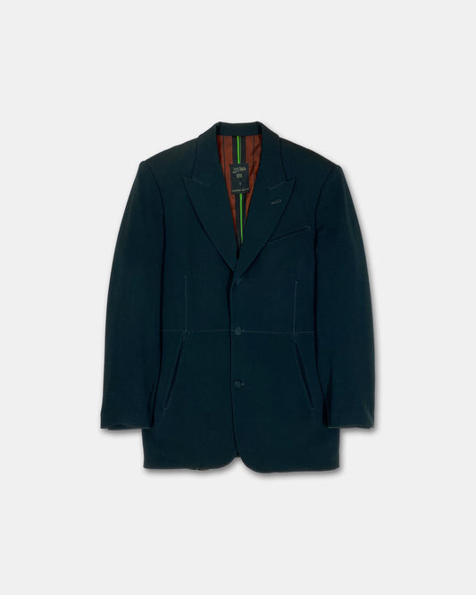 Jean Paul Gaultier Homme 1990s Structured Blazer Jacket Dark Green