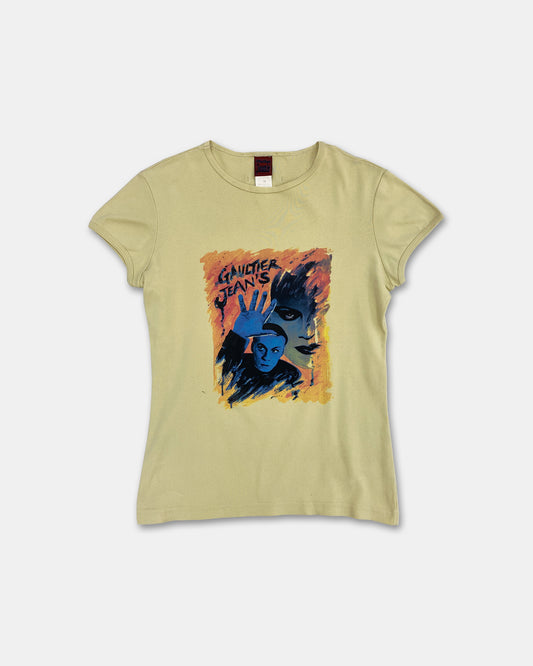 Gaultier Jeans 1990s Print T-Shirt Top Yellow