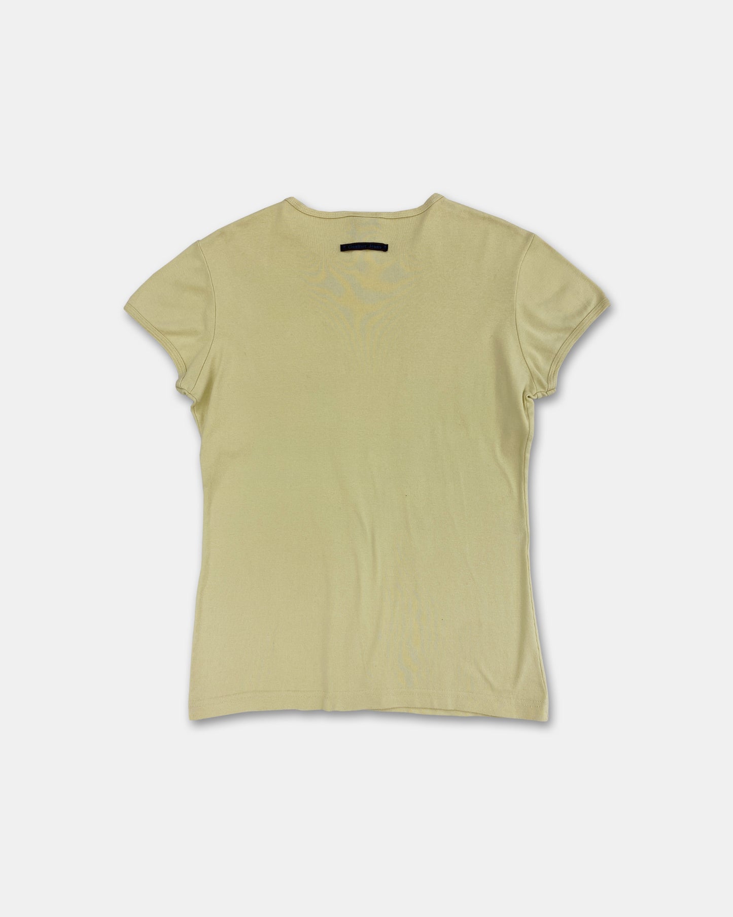 Gaultier Jeans 1990s Print T-Shirt Top Yellow