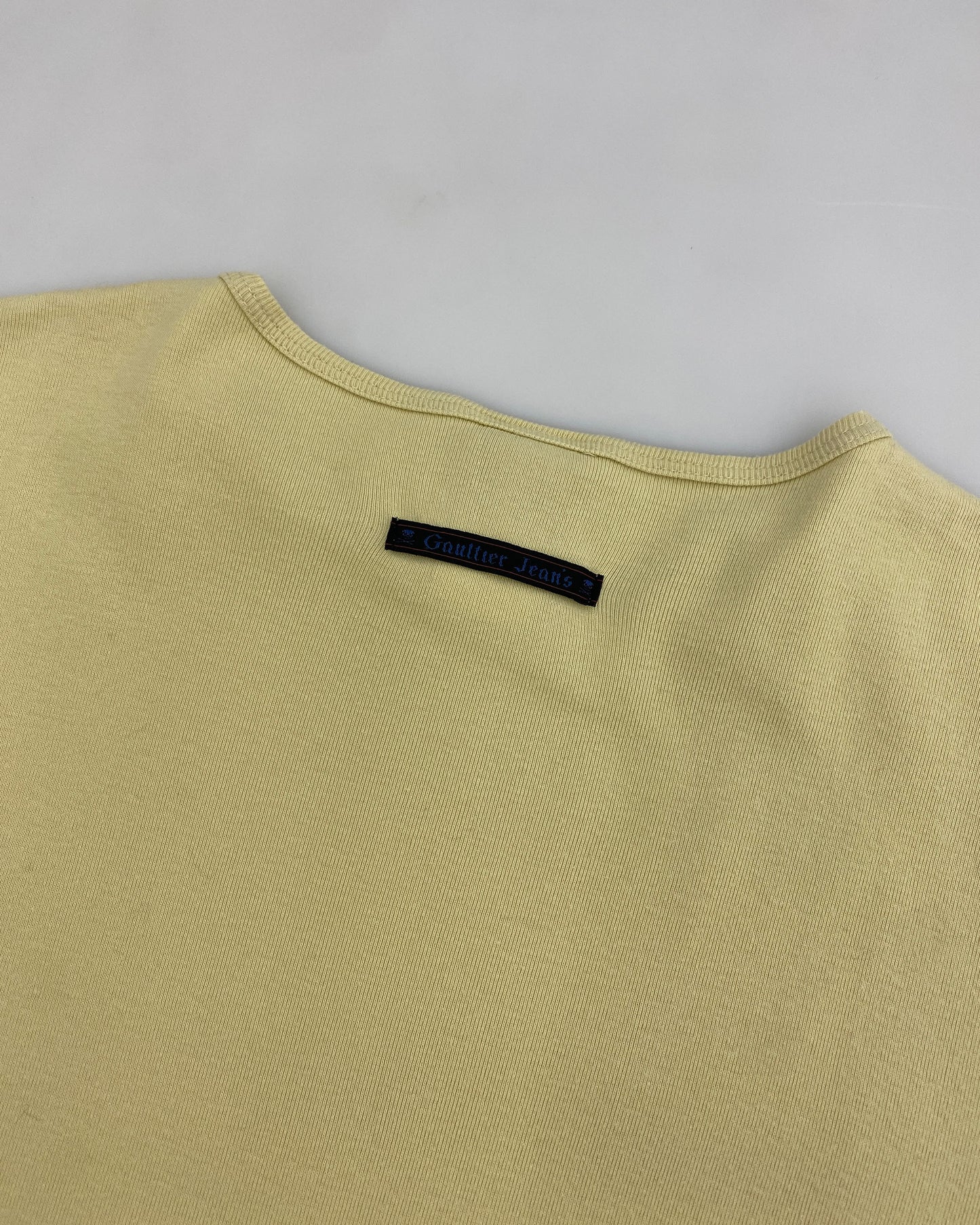 Gaultier Jeans 1990s Print T-Shirt Top Yellow