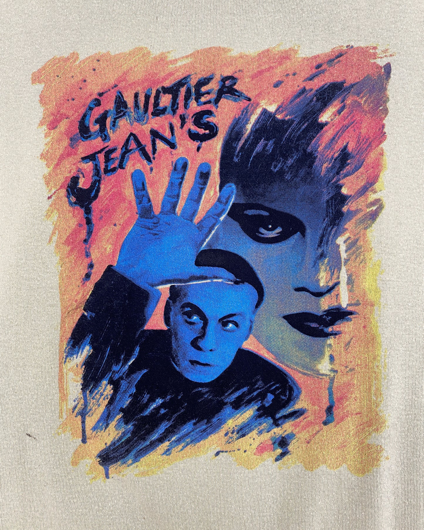 Gaultier Jeans 1990s Print T-Shirt Top Yellow