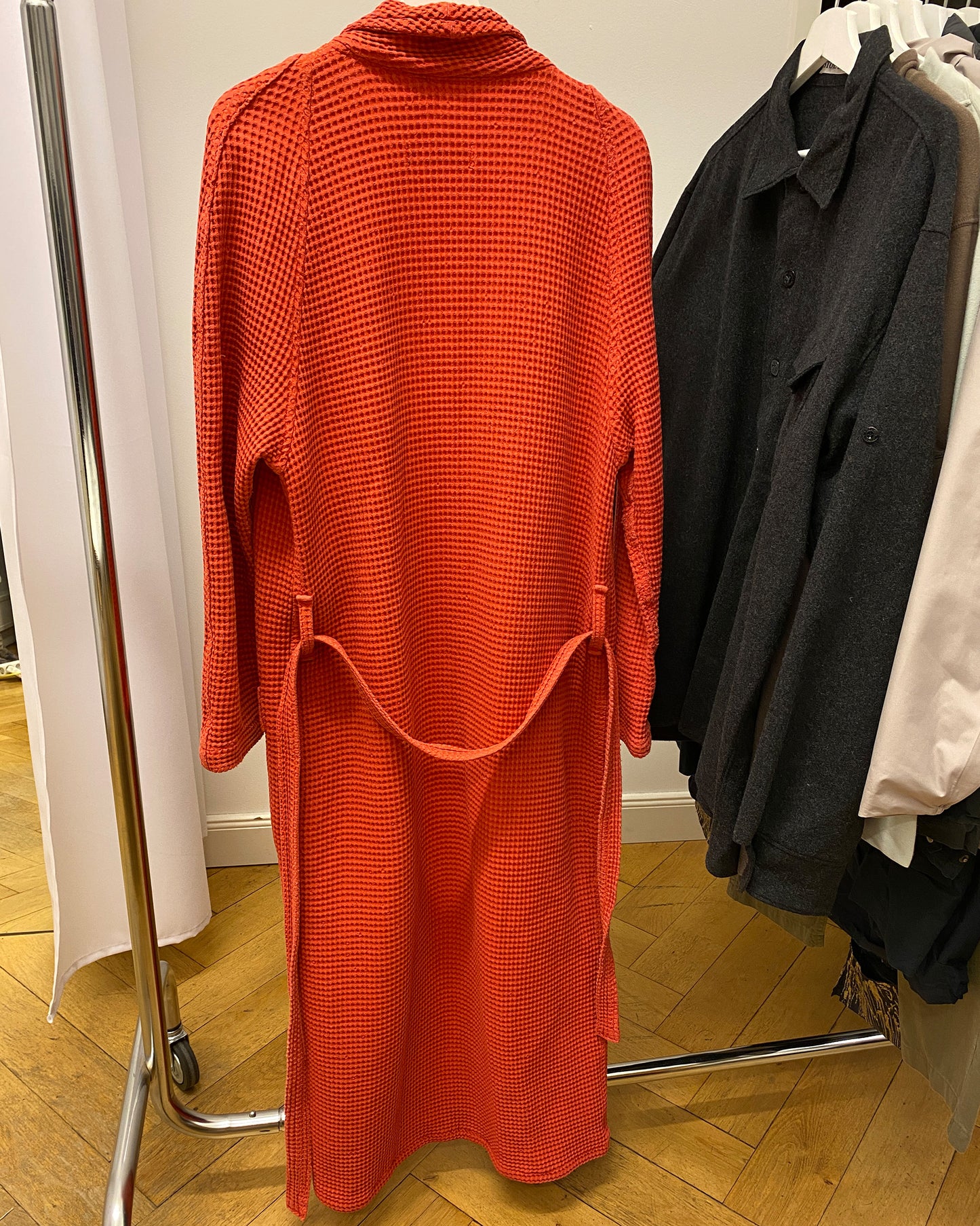 Jil Sander 1990s Cotton Bathorbe Coat Red