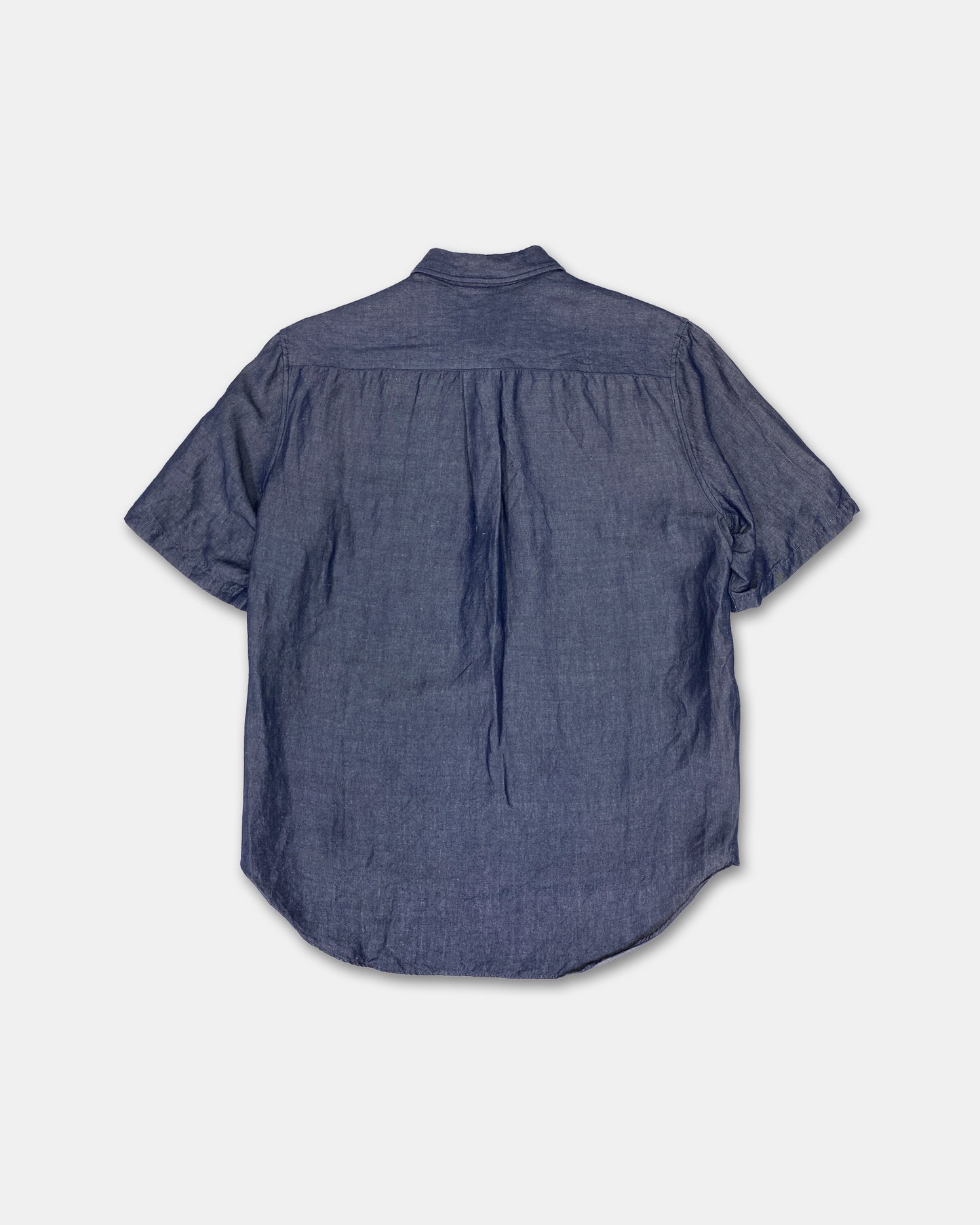 Jil Sander 2010s Ramie Relaxed Fit Blouse Top Blue