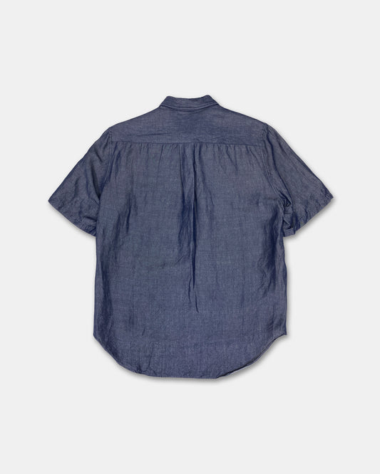 Jil Sander 2010s Ramie Relaxed Fit Blouse Top Blue