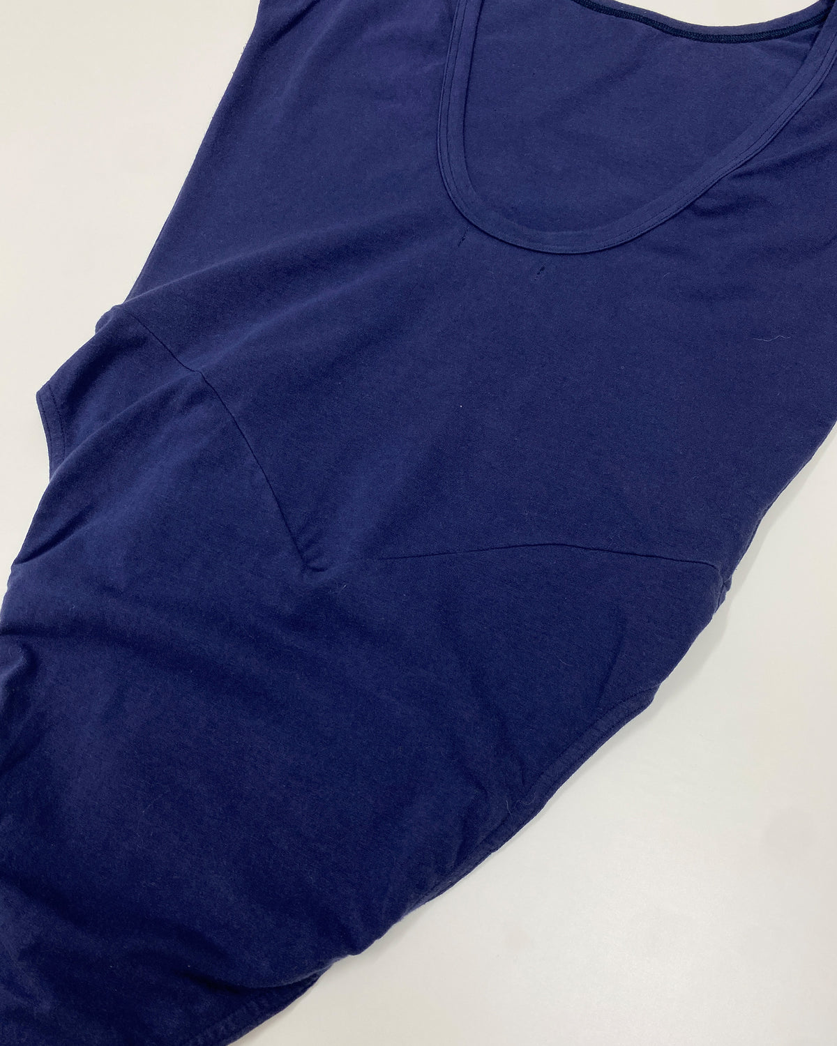 Jil Sander 1980s Basic Body Top Blue