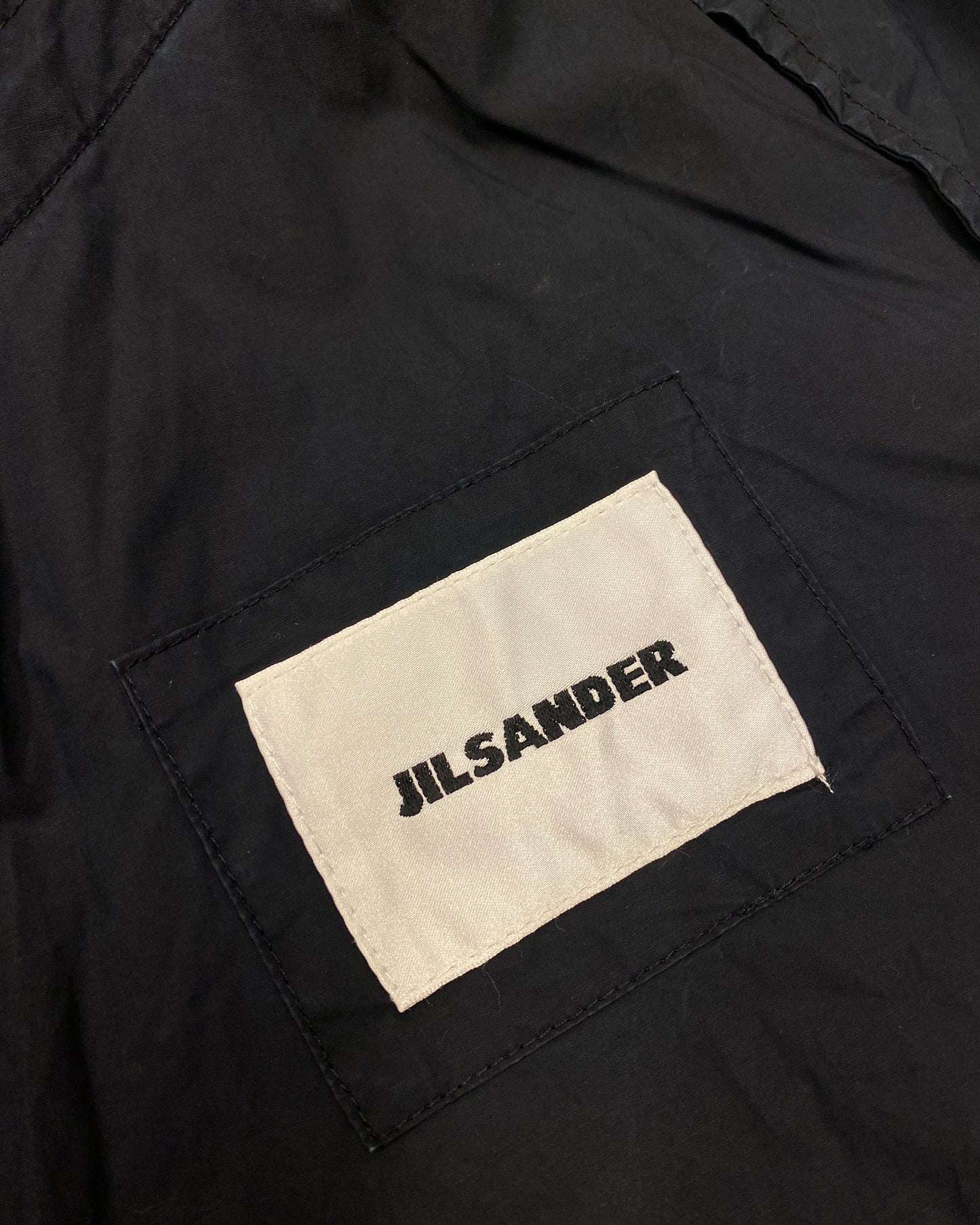 Jil Sander AW2020 Hooded Logo Fishtail Coat Navy