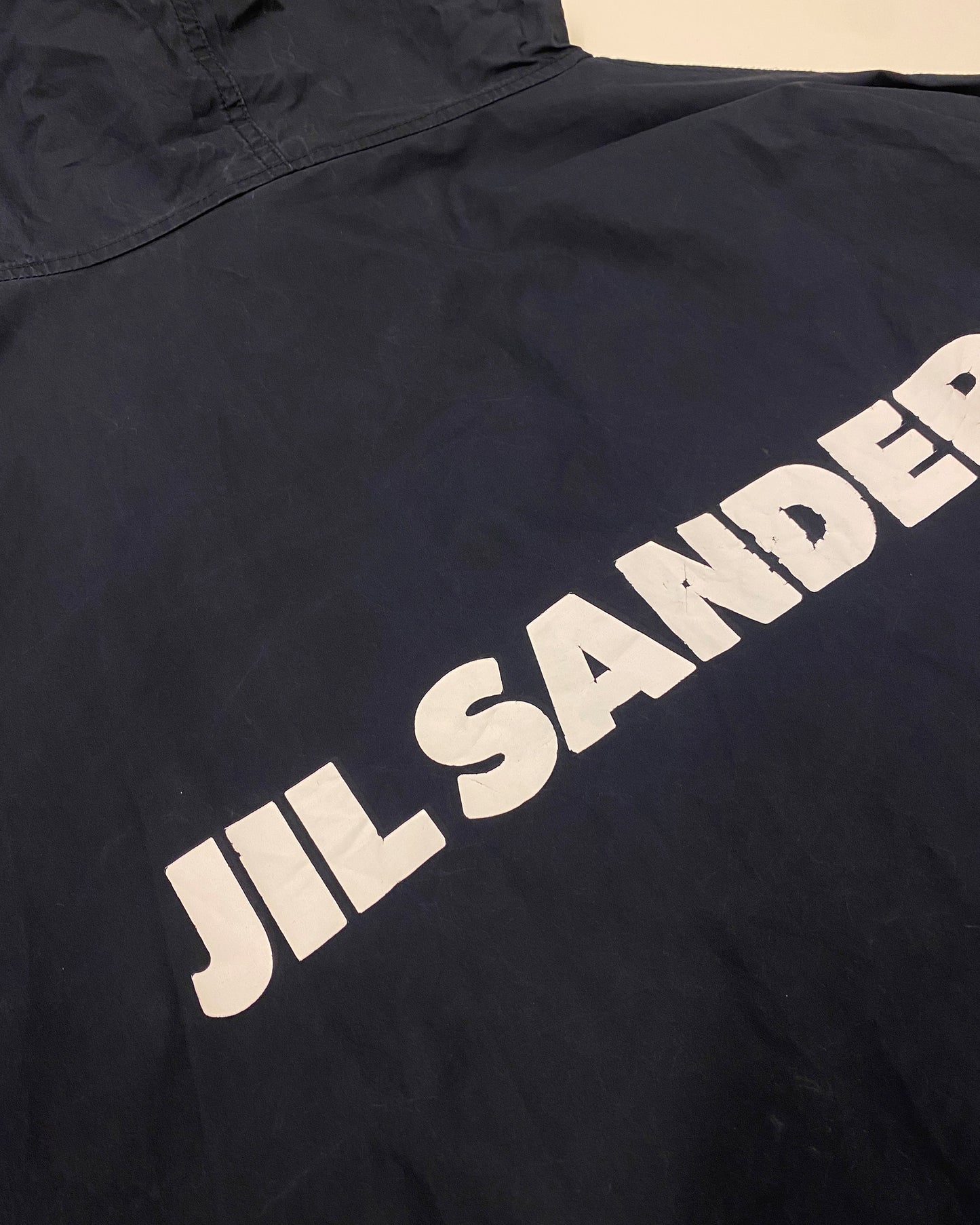 Jil Sander AW2020 Hooded Logo Fishtail Coat Navy