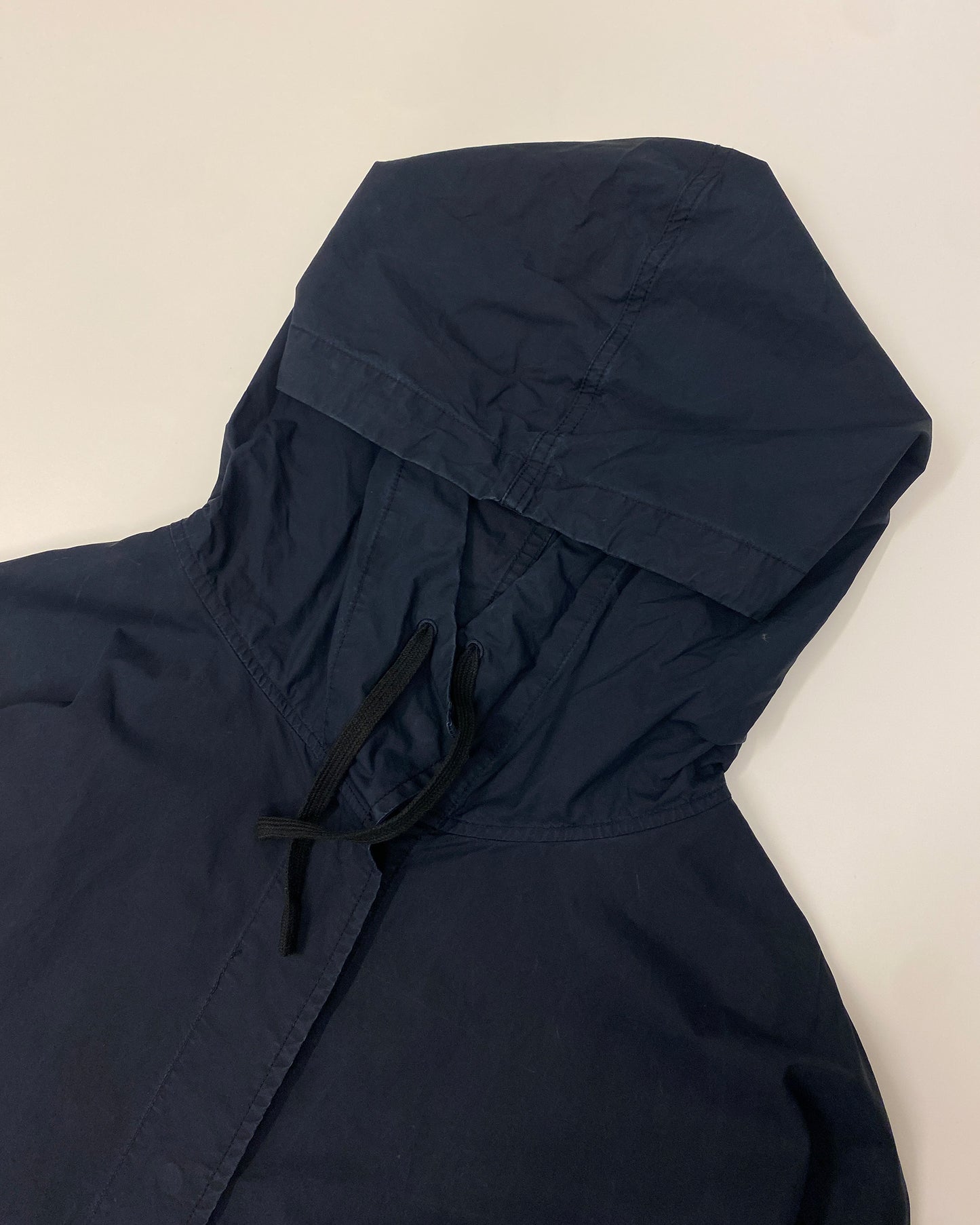 Jil Sander AW2020 Hooded Logo Fishtail Coat Navy