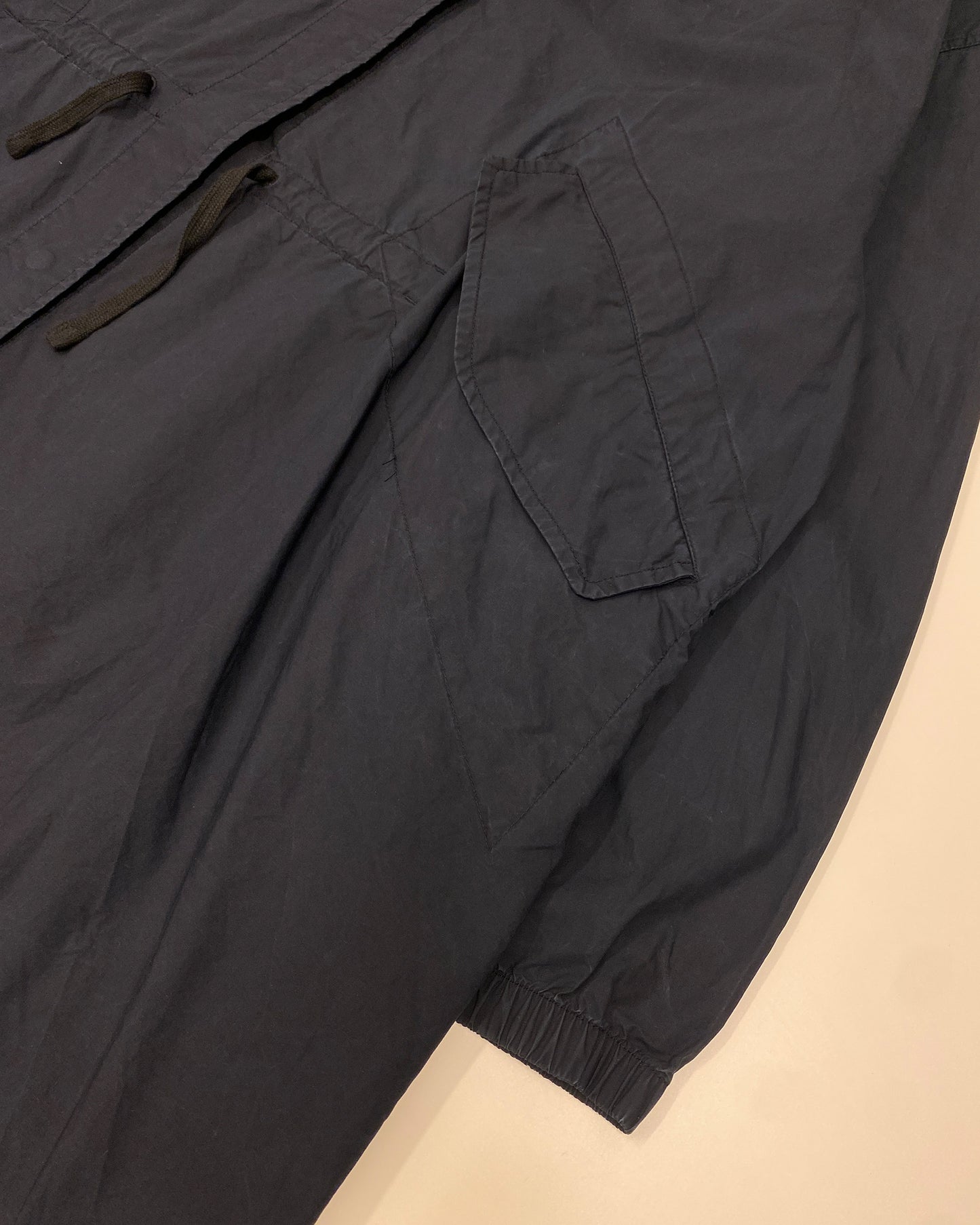 Jil Sander AW2020 Hooded Logo Fishtail Coat Navy