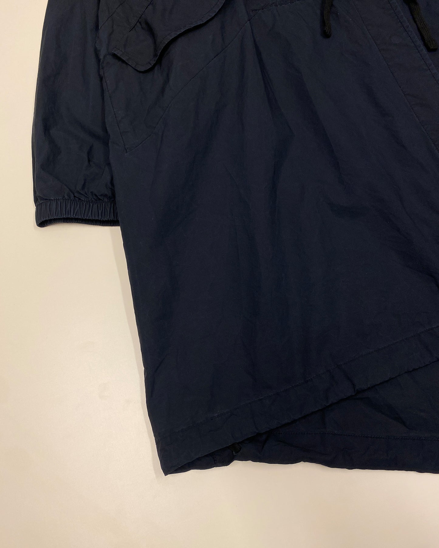 Jil Sander AW2020 Hooded Logo Fishtail Coat Navy