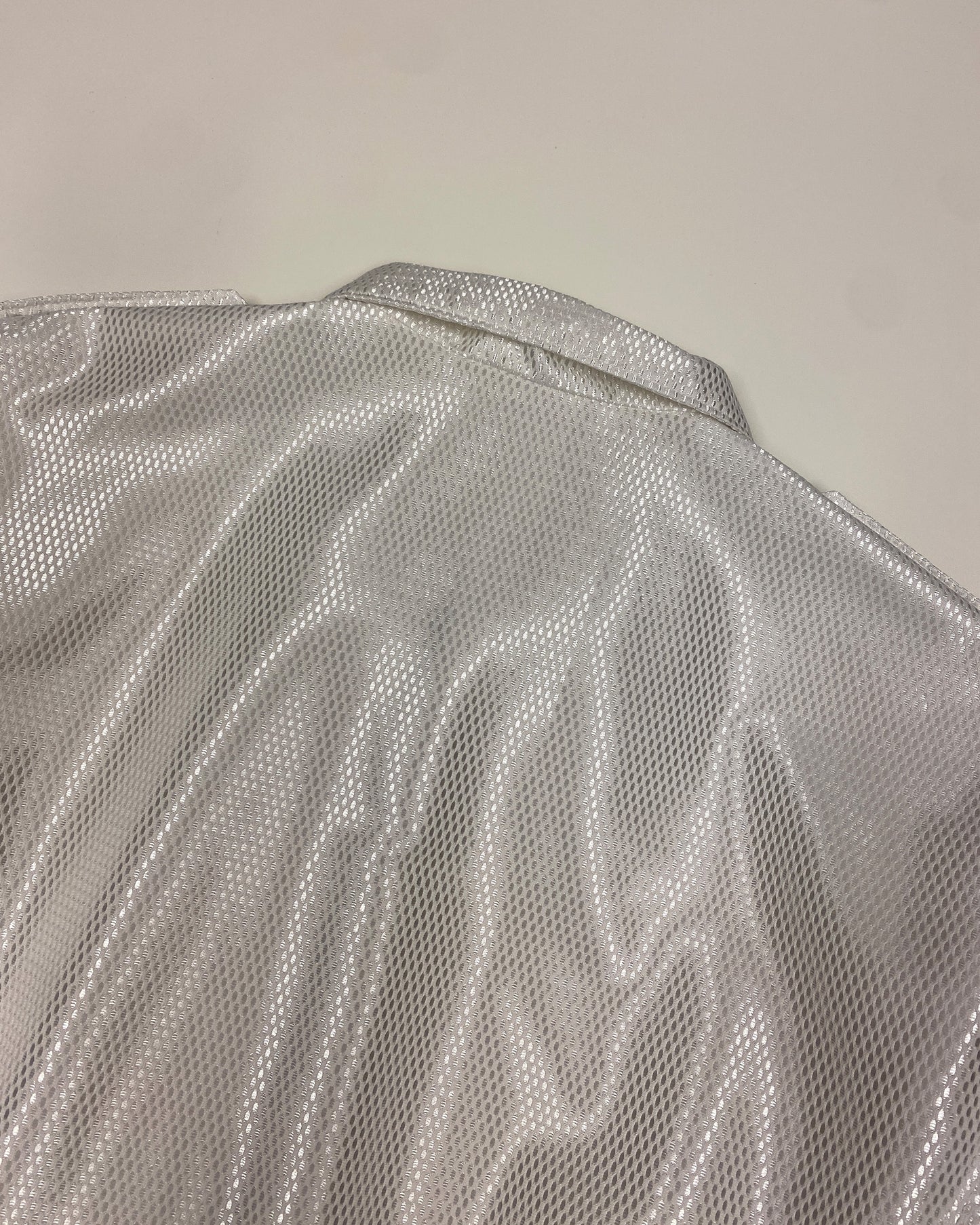 Jil Sander 1980s Shimmer Netting Jacket White Silver
