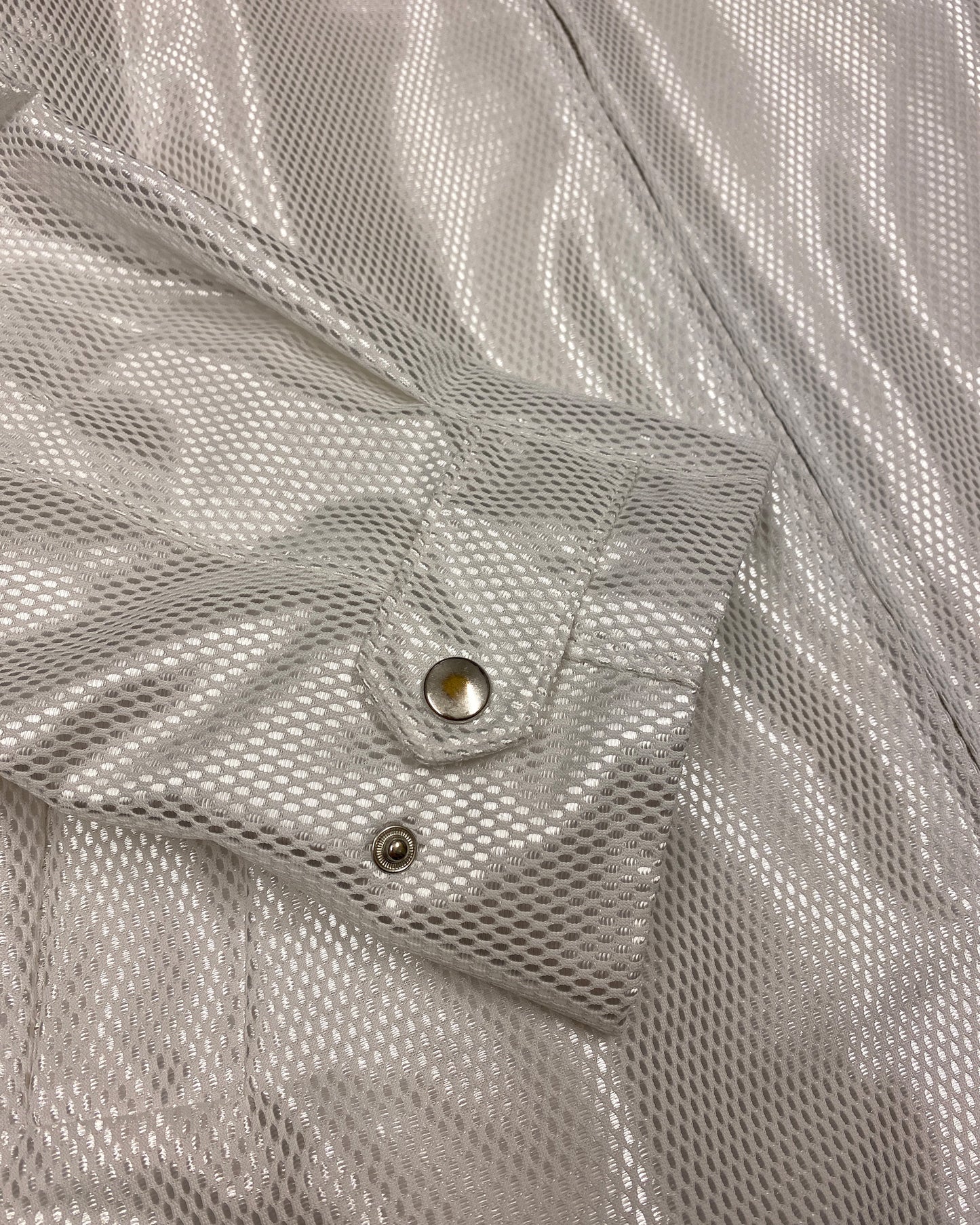 Jil Sander 1980s Shimmer Netting Jacket White Silver