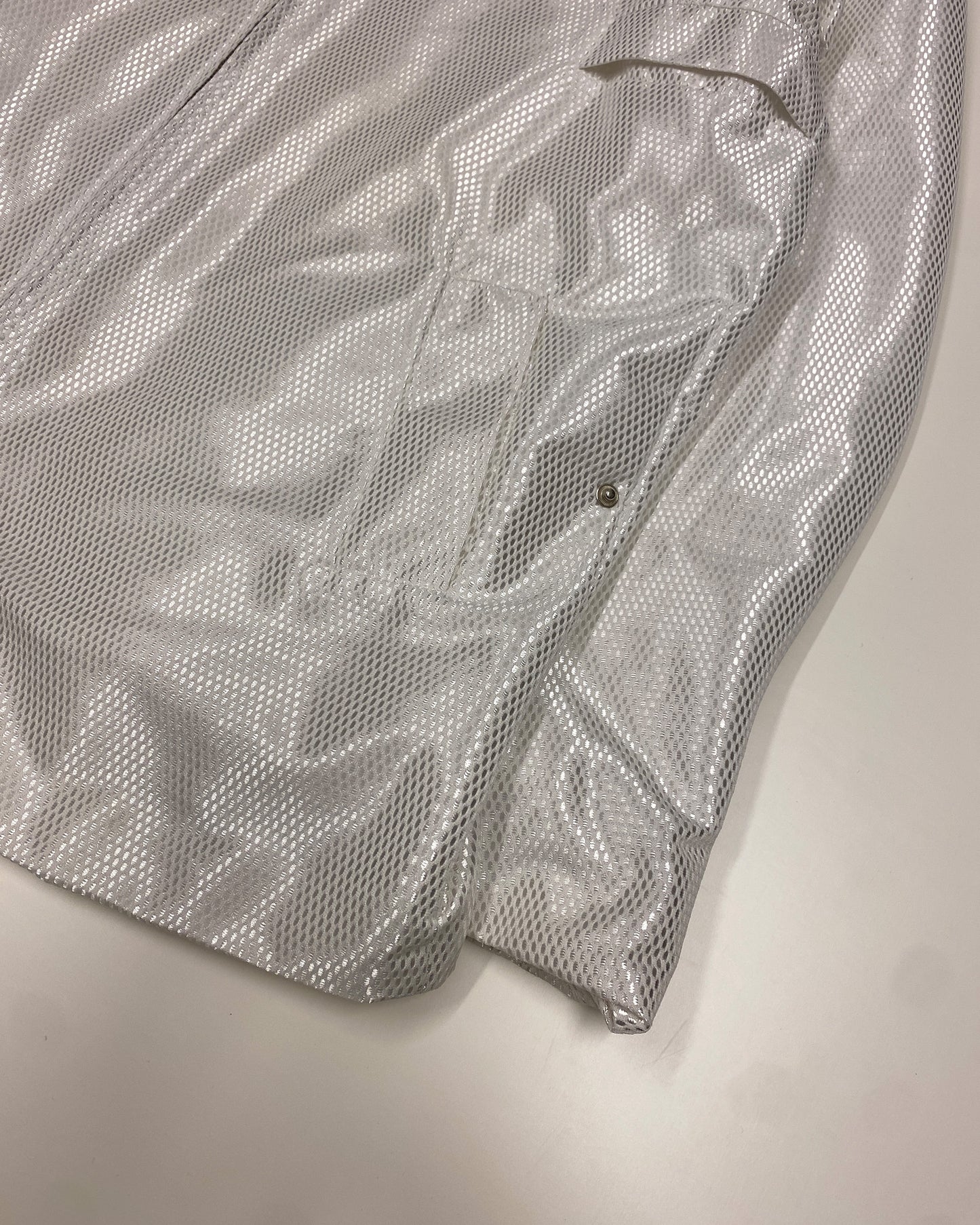 Jil Sander 1980s Shimmer Netting Jacket White Silver