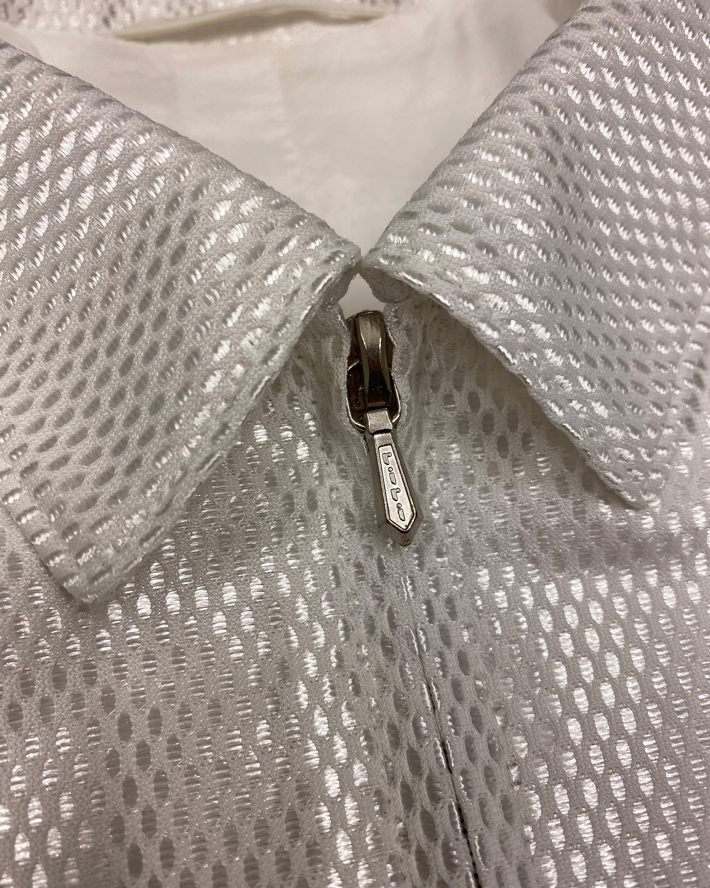 Jil Sander 1980s Shimmer Netting Jacket White Silver