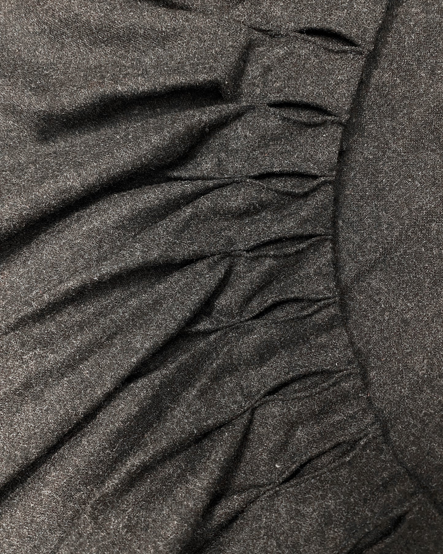 Jil Sander 2000s Gathered Wool Cashmere Tank Dress Dark Grey