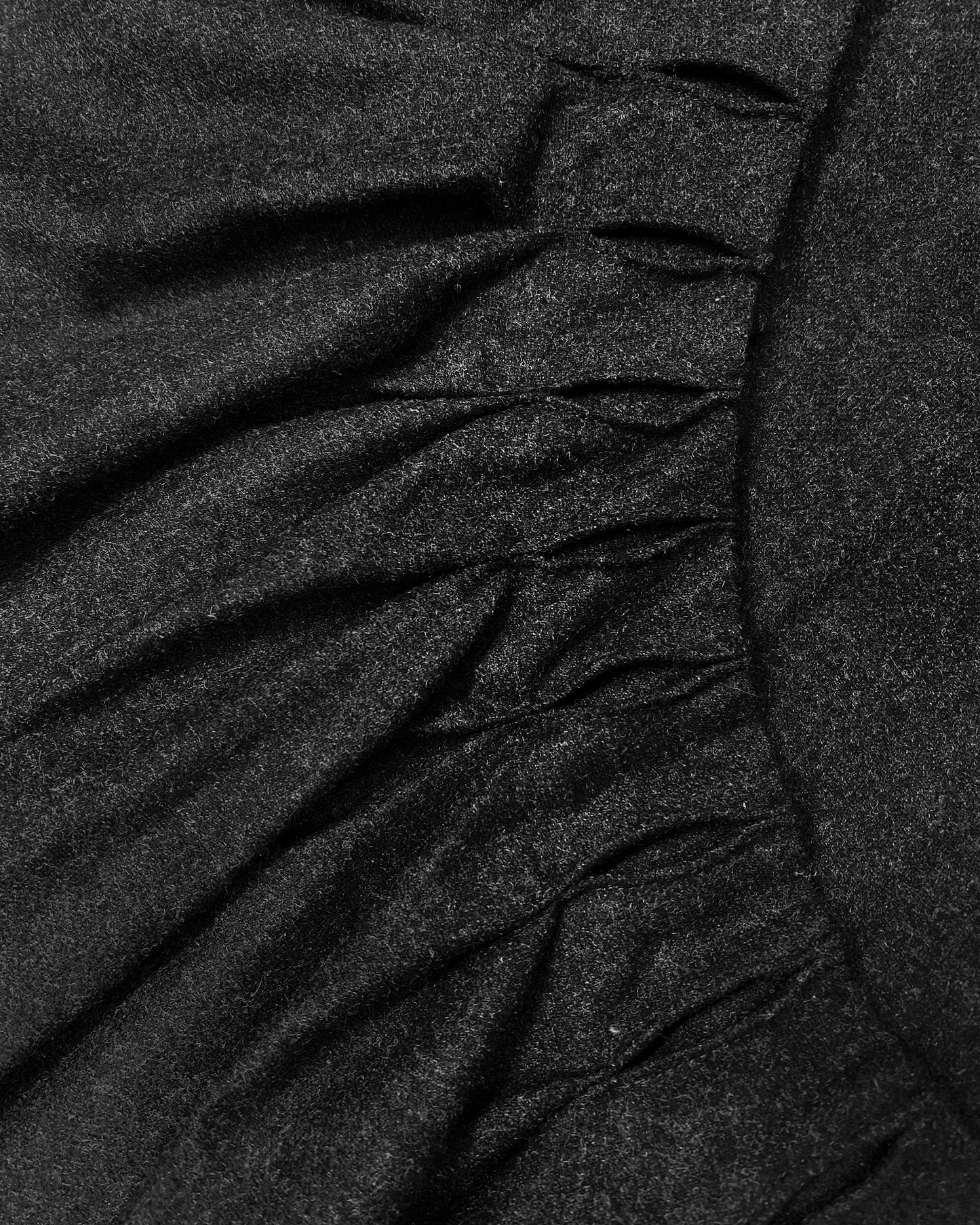 Jil Sander 2000s Gathered Wool Cashmere Tank Dress Dark Grey
