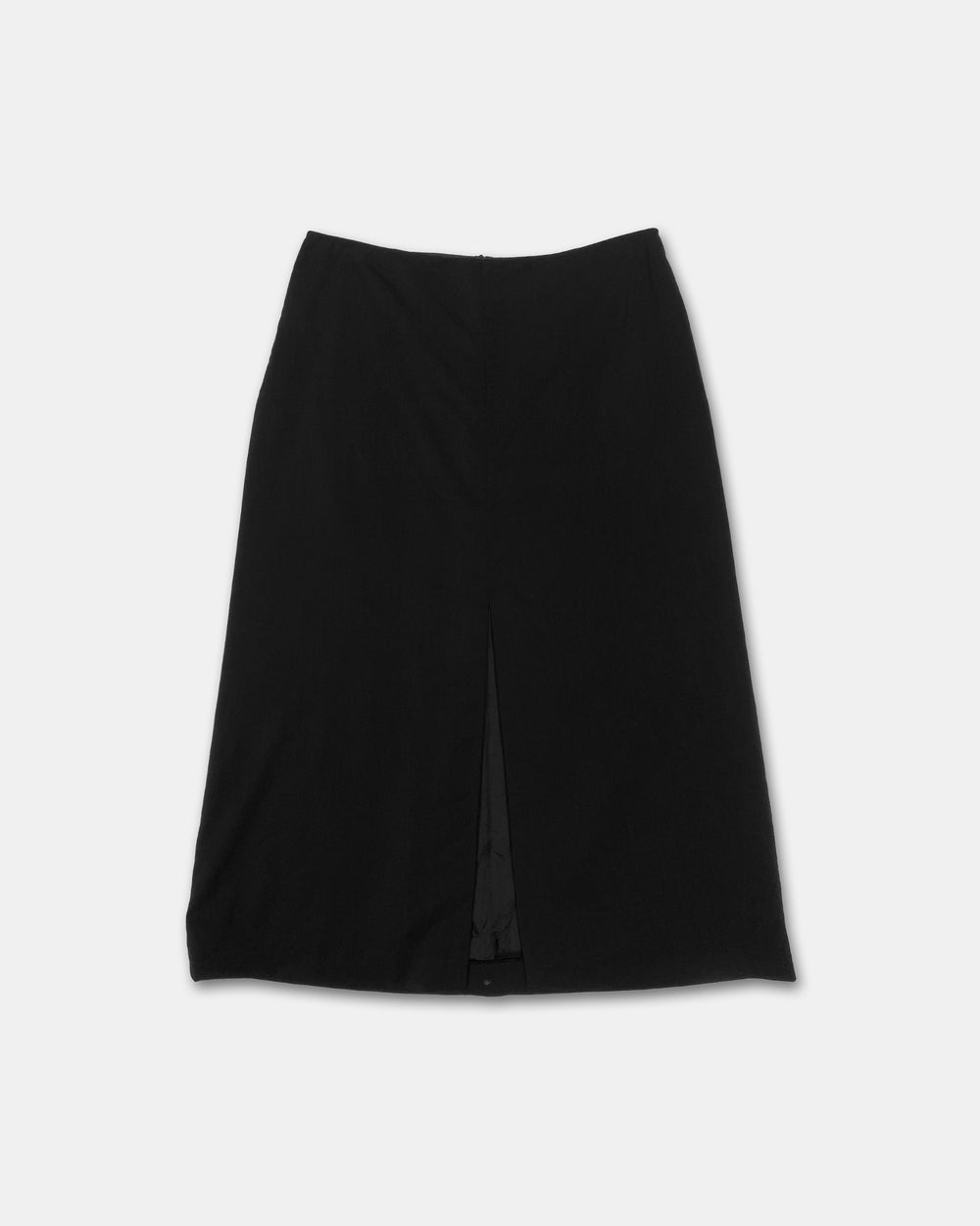 Jil Sander 2000s Front Slit Wool Midi Skirt Black