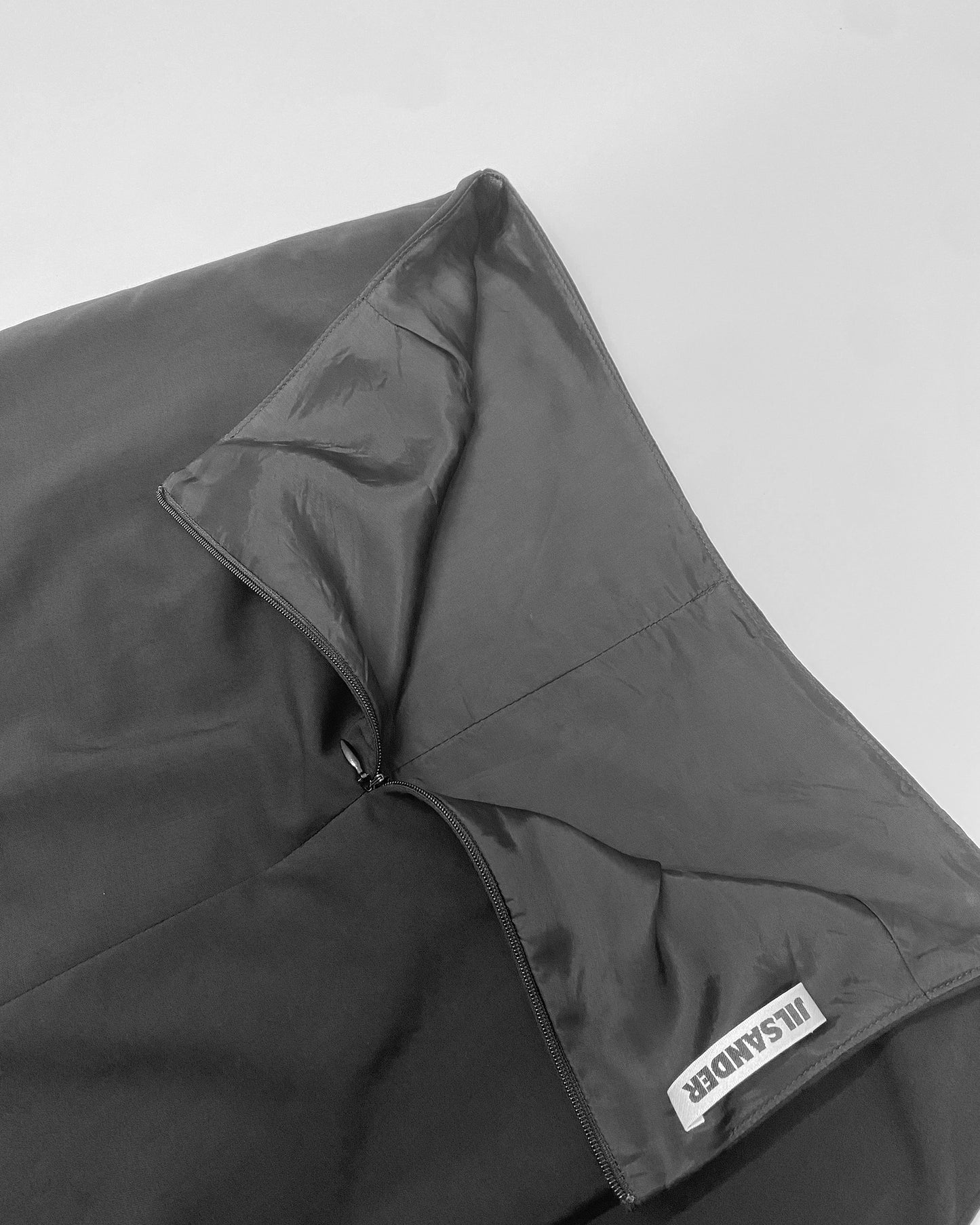 Jil Sander 2000s Front Slit Wool Midi Skirt Black