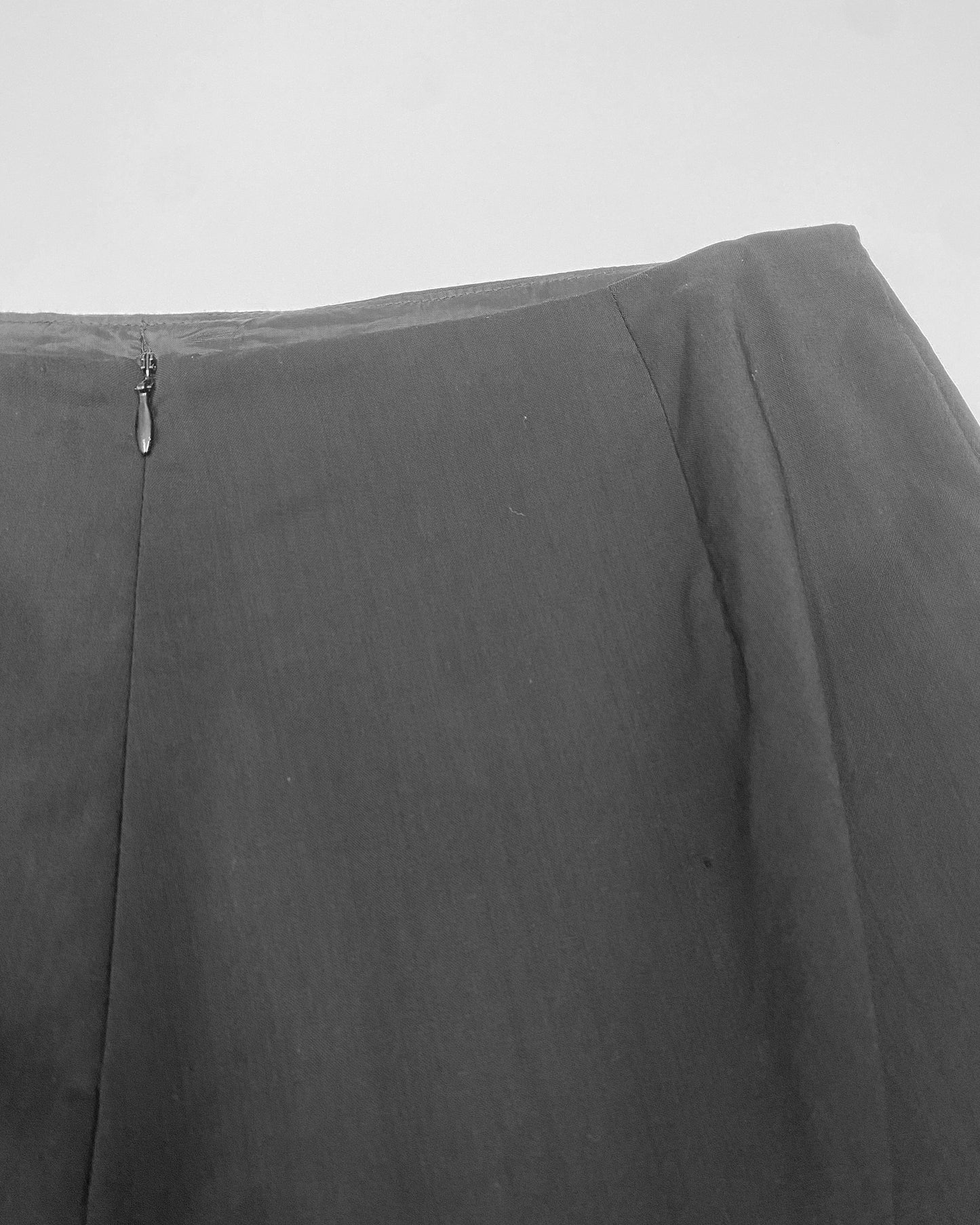 Jil Sander 2000s Front Slit Wool Midi Skirt Black