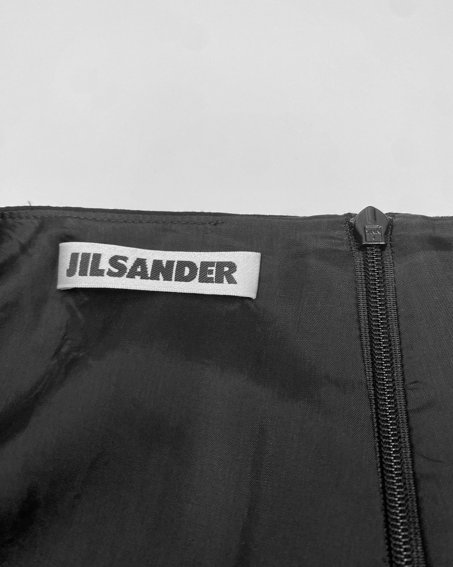 Jil Sander 2000s Front Slit Wool Midi Skirt Black