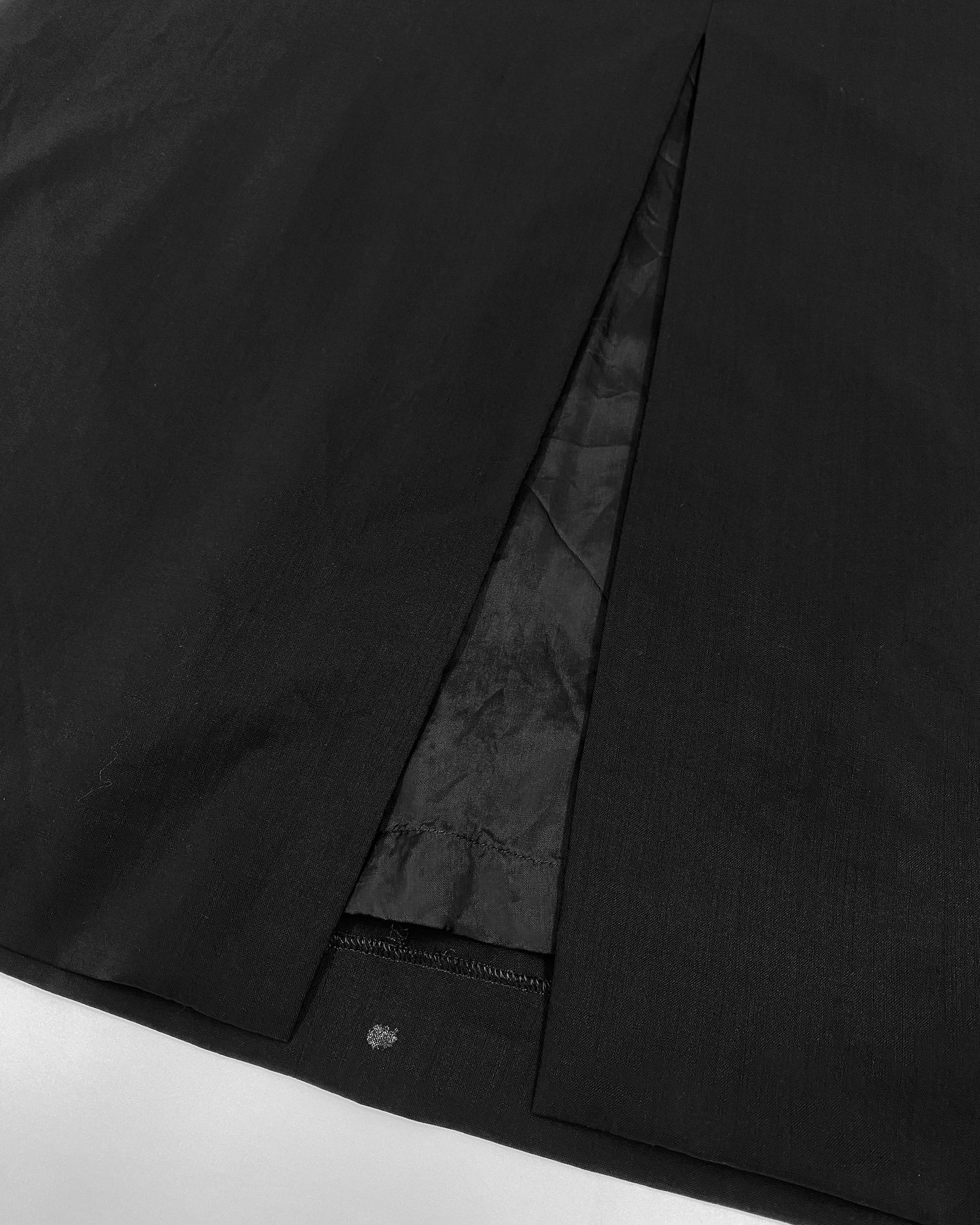 Jil Sander 2000s Front Slit Wool Midi Skirt Black