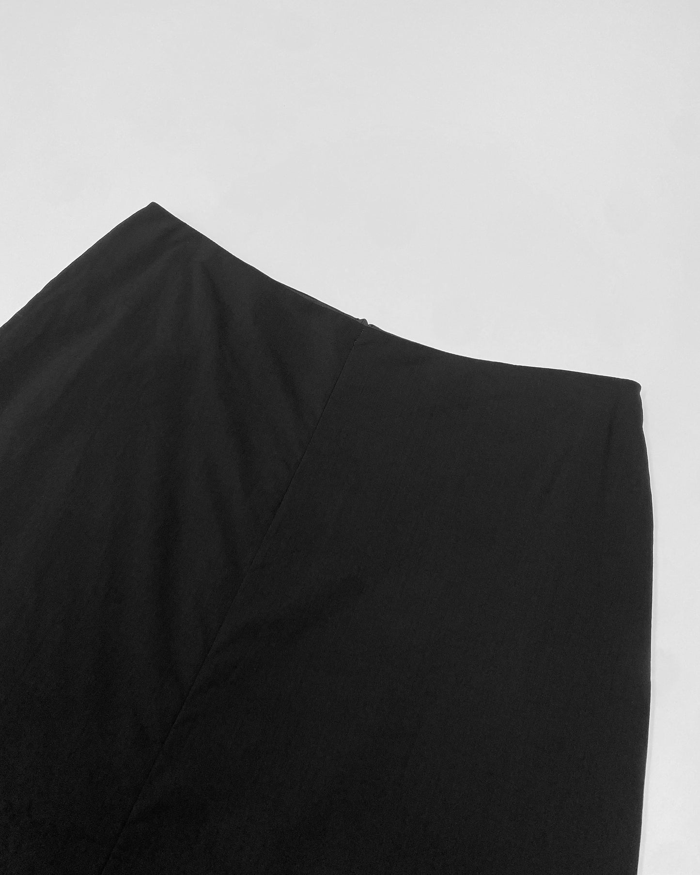 Jil Sander 2000s Front Slit Wool Midi Skirt Black